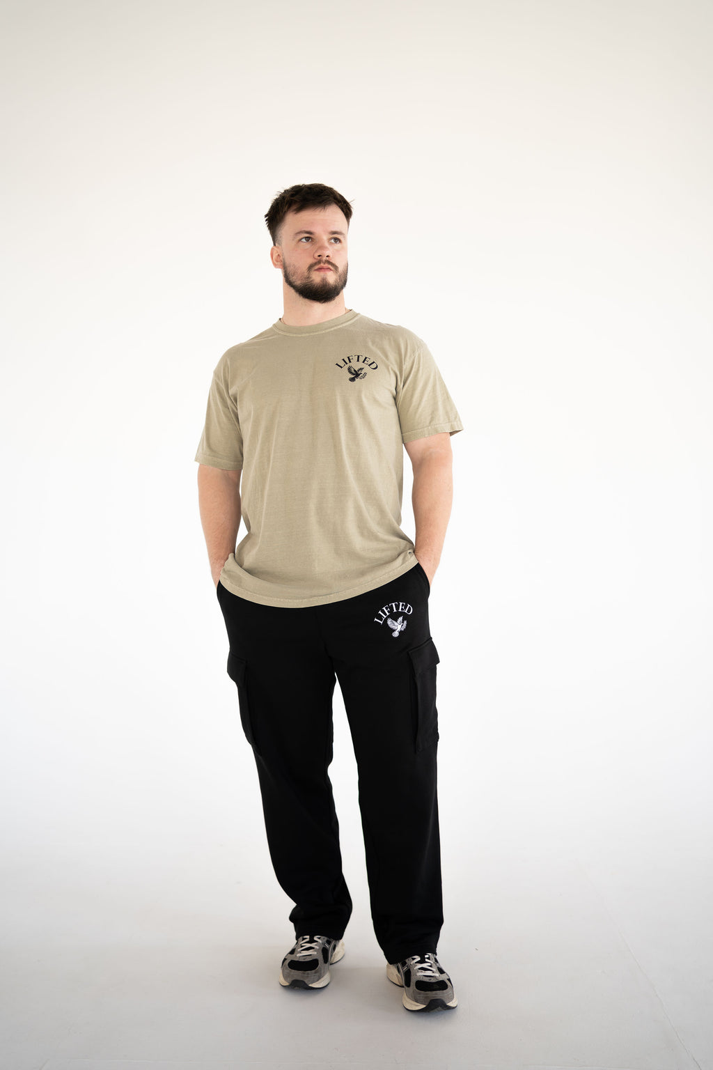 Unisex Black Cargo Sweatpants