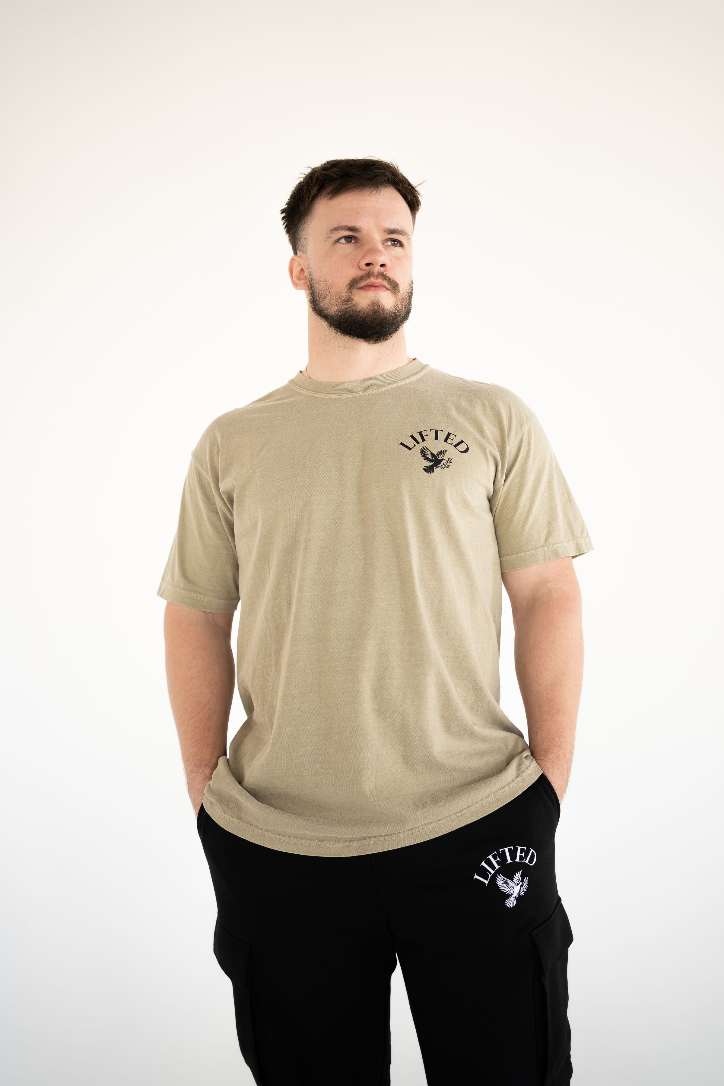 Unisex Khaki short sleeve T-shirt