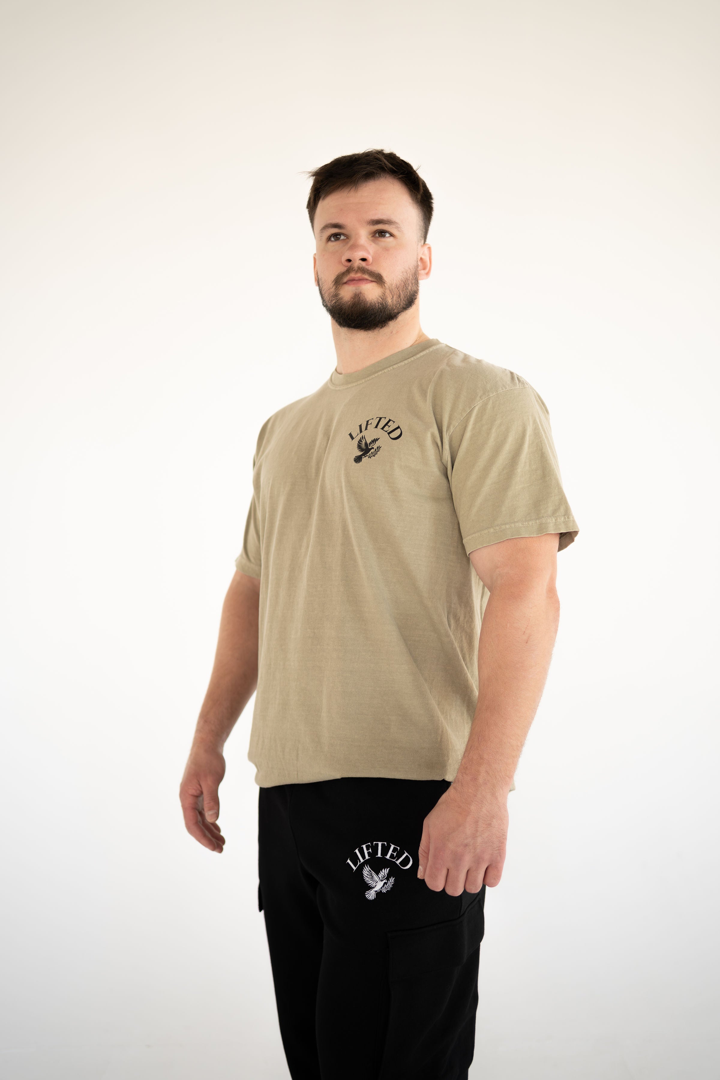 Unisex Khaki short sleeve T-shirt
