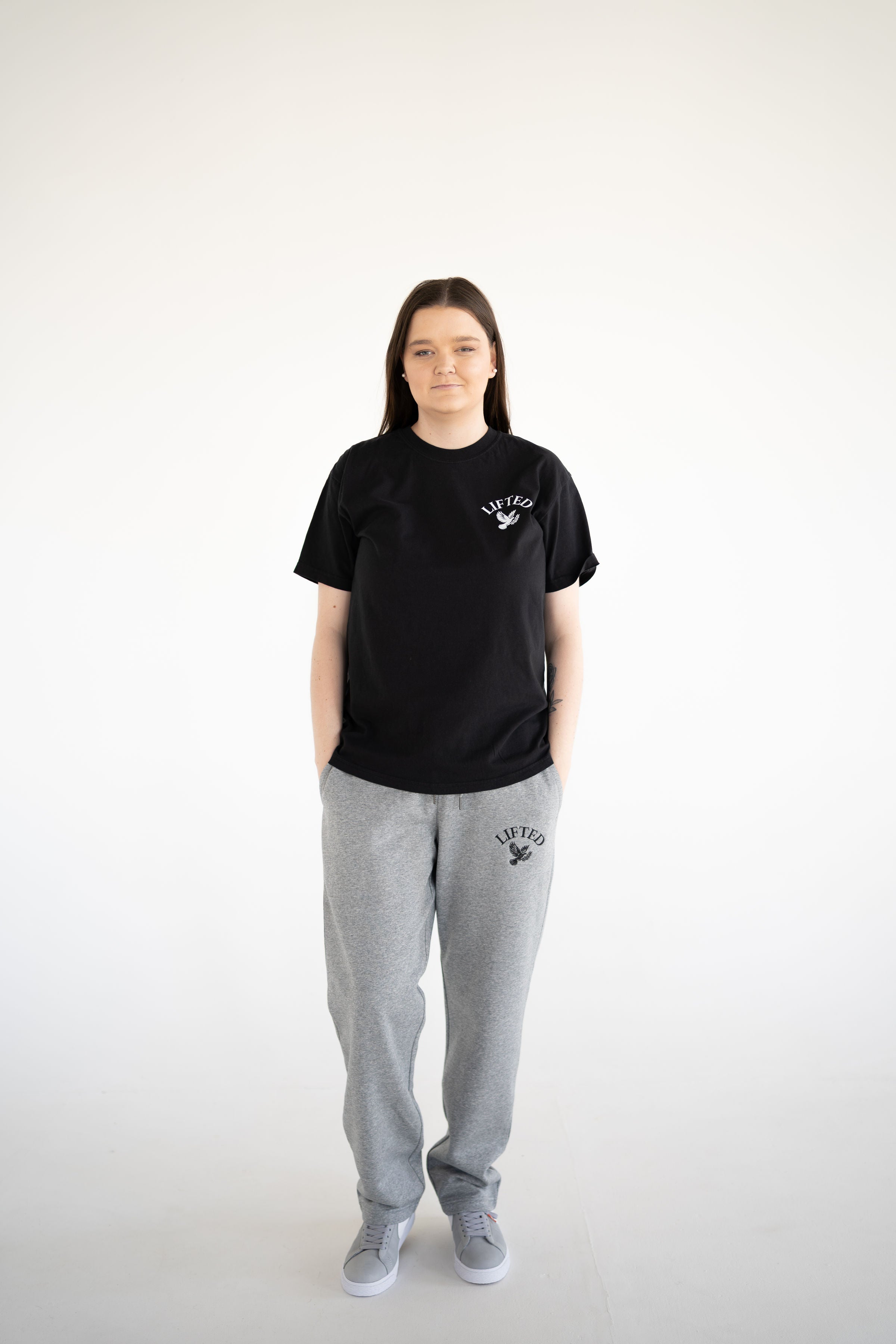 Unisex Grey Jogger Open Cuff Heavy Sweatpants