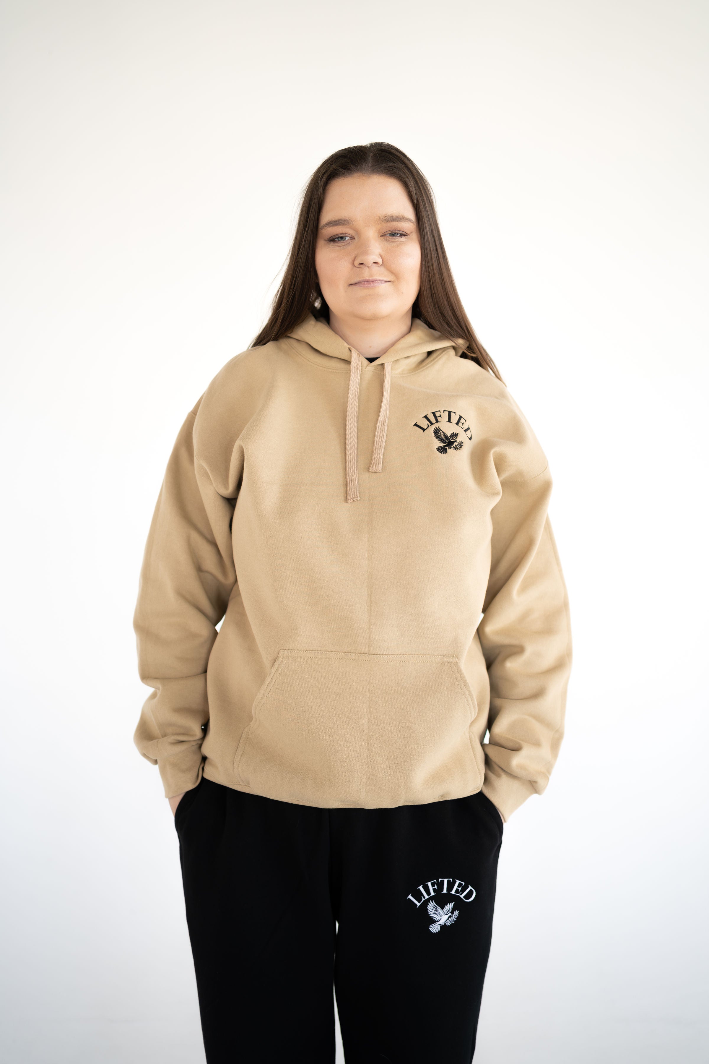 Unisex Tan Pull Over Hoodie