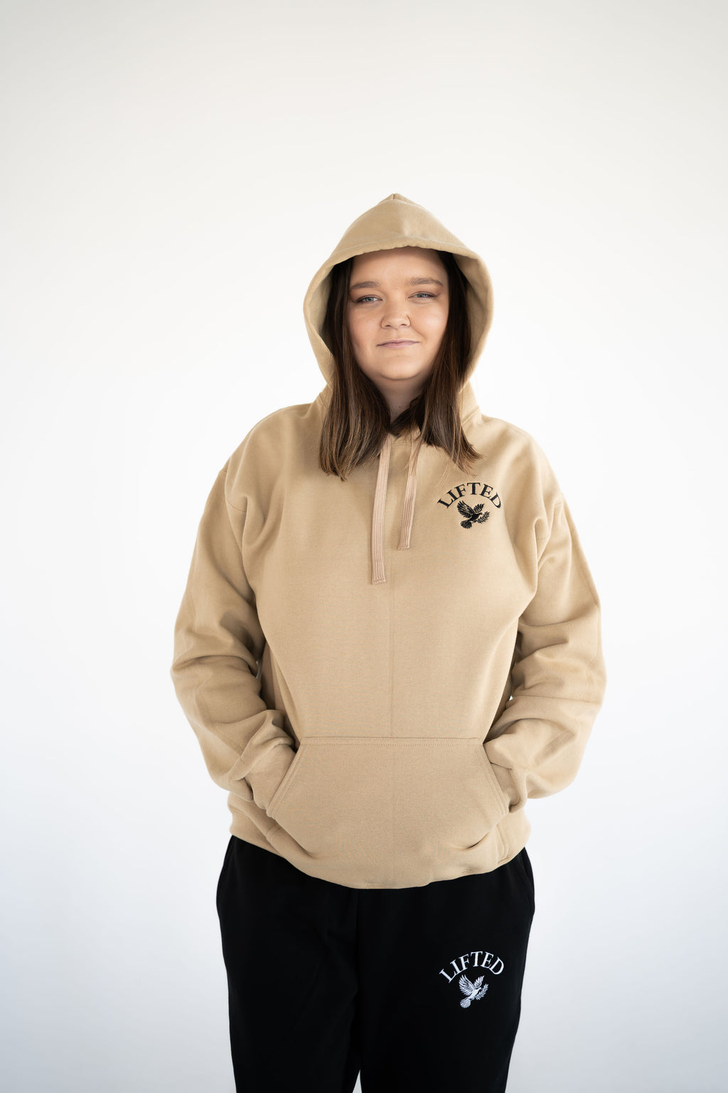 Unisex Tan Pull Over Hoodie