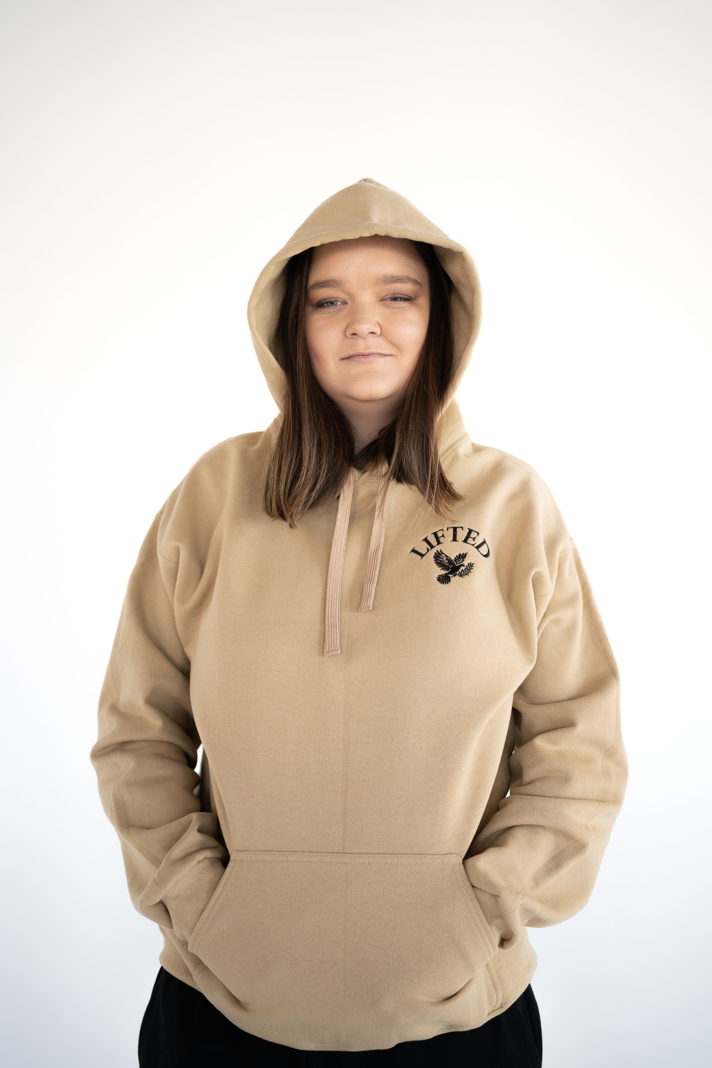Unisex Tan Pull Over Hoodie