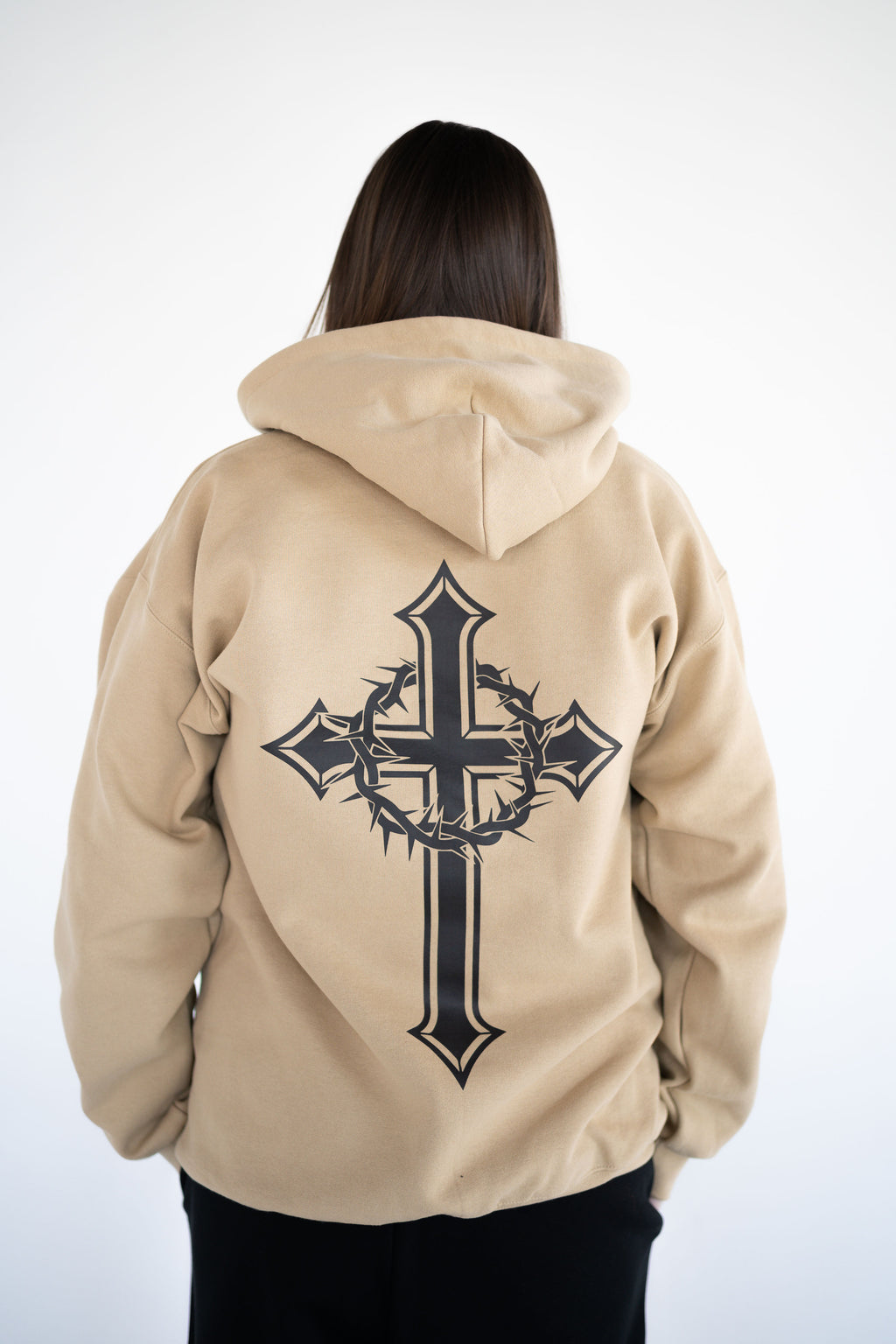 Unisex Tan Pull Over Hoodie
