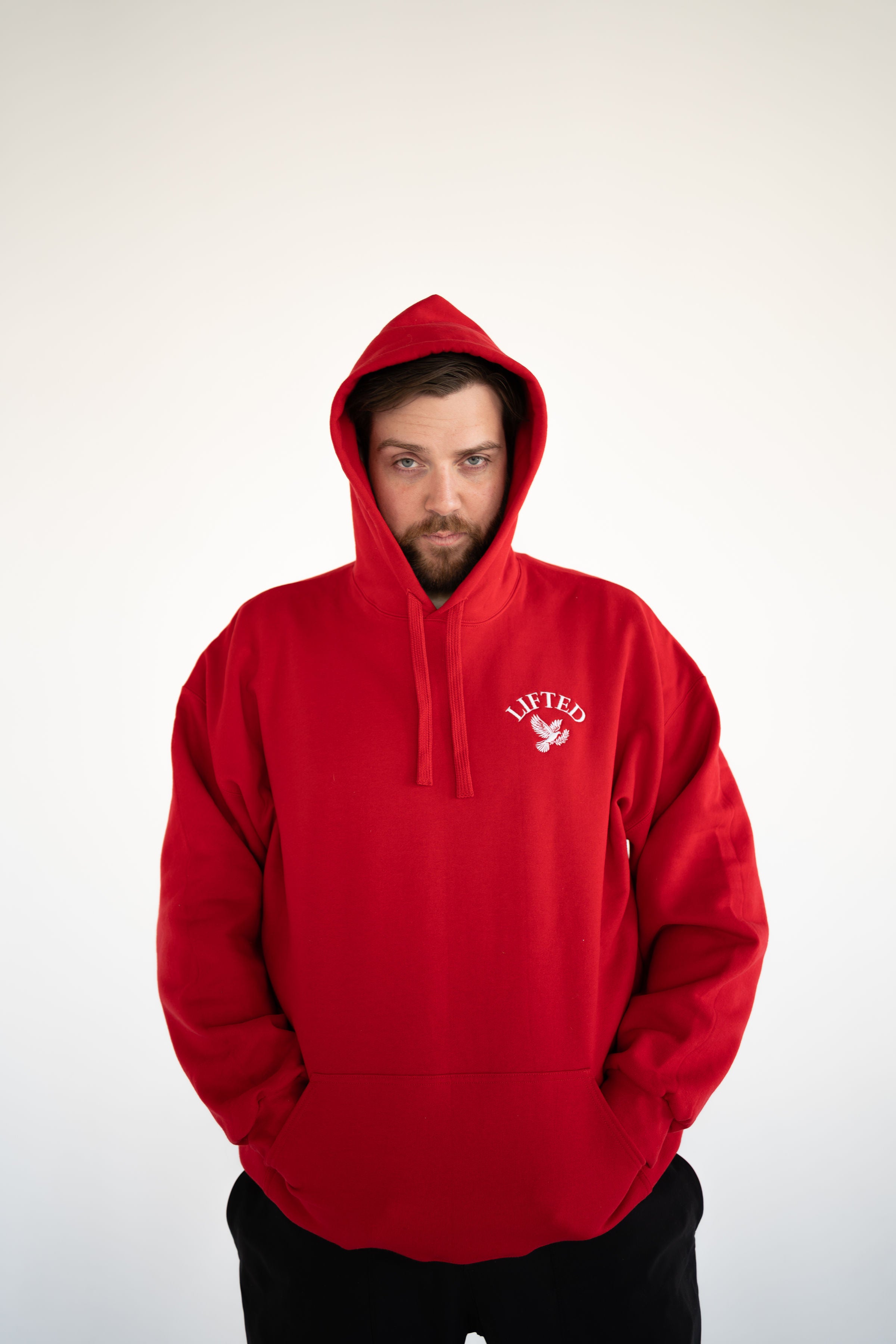 Unisex Red Pull Over Hoodie