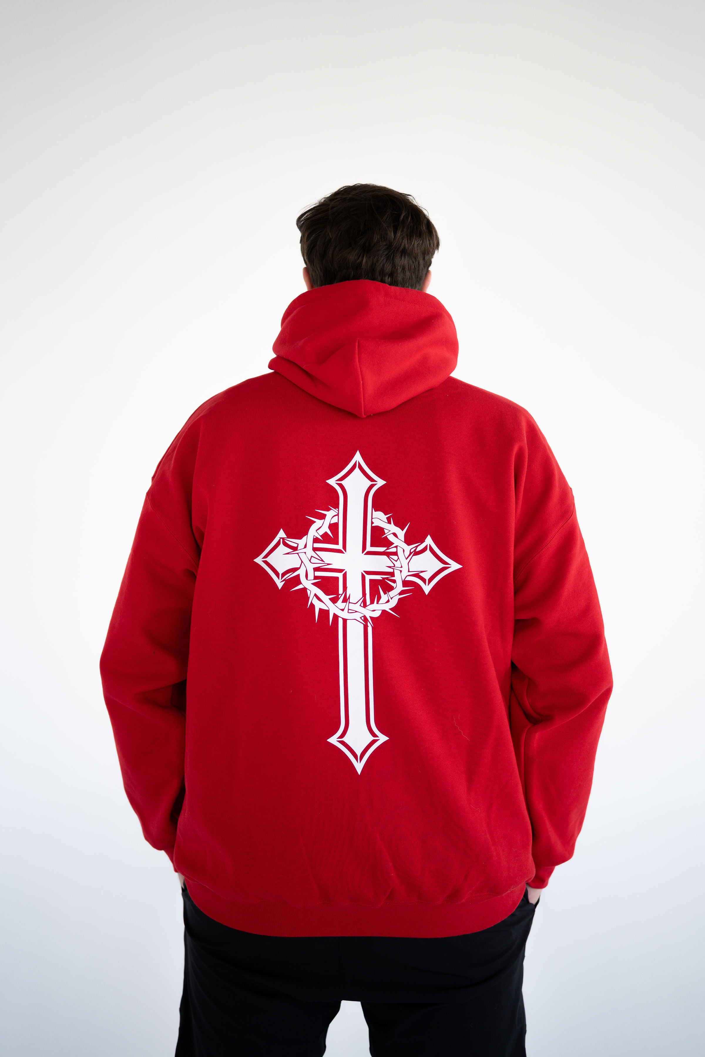 Unisex Red Pull Over Hoodie