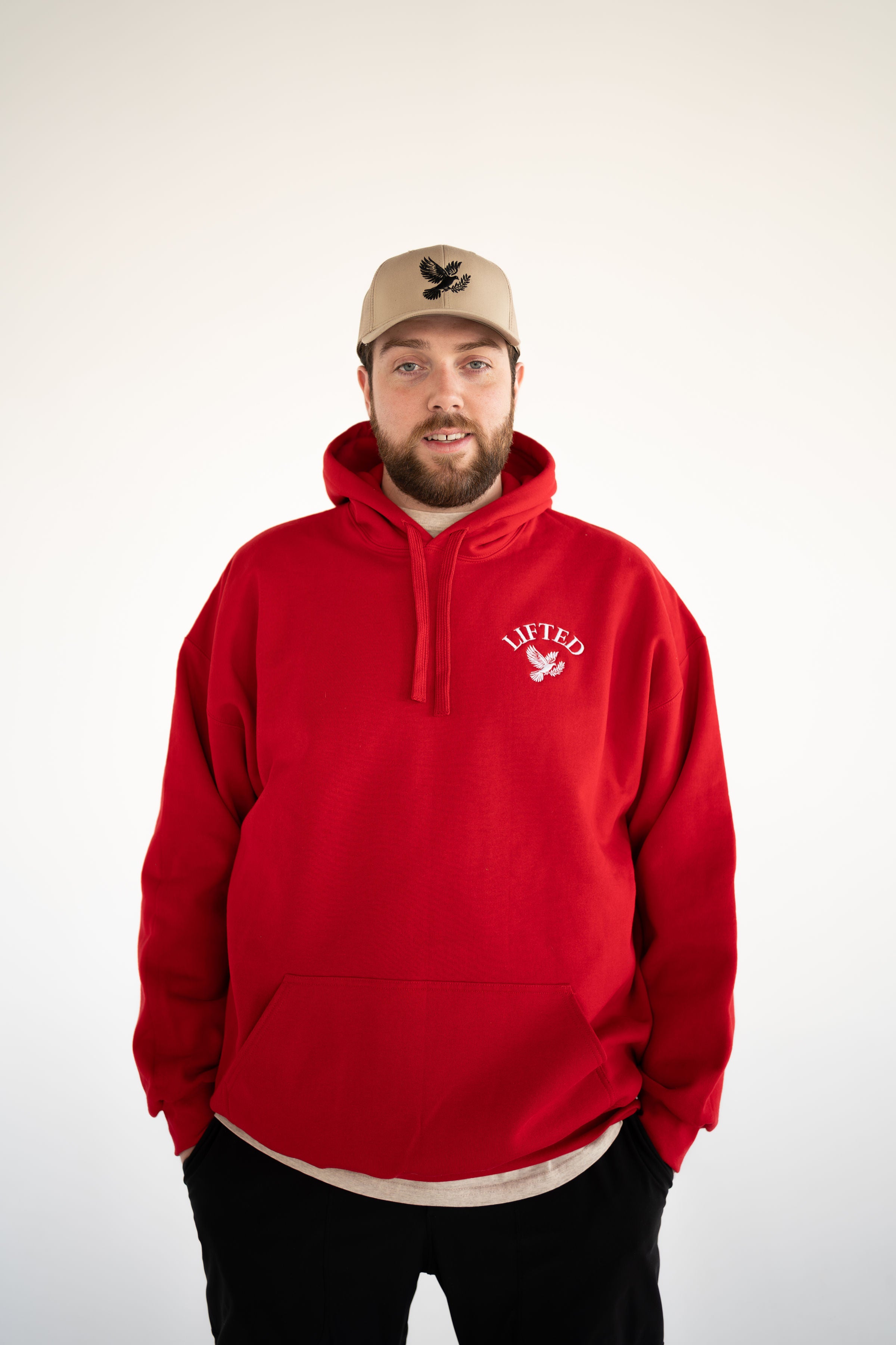 Unisex Red Pull Over Hoodie