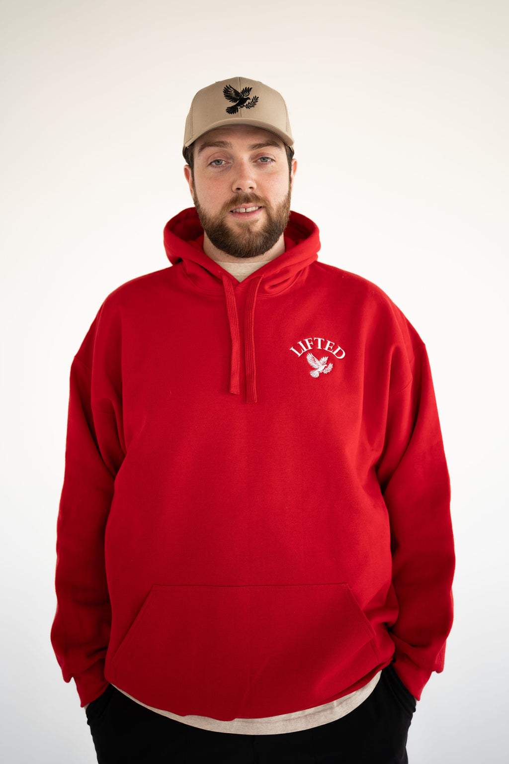 Unisex Red Pull Over Hoodie