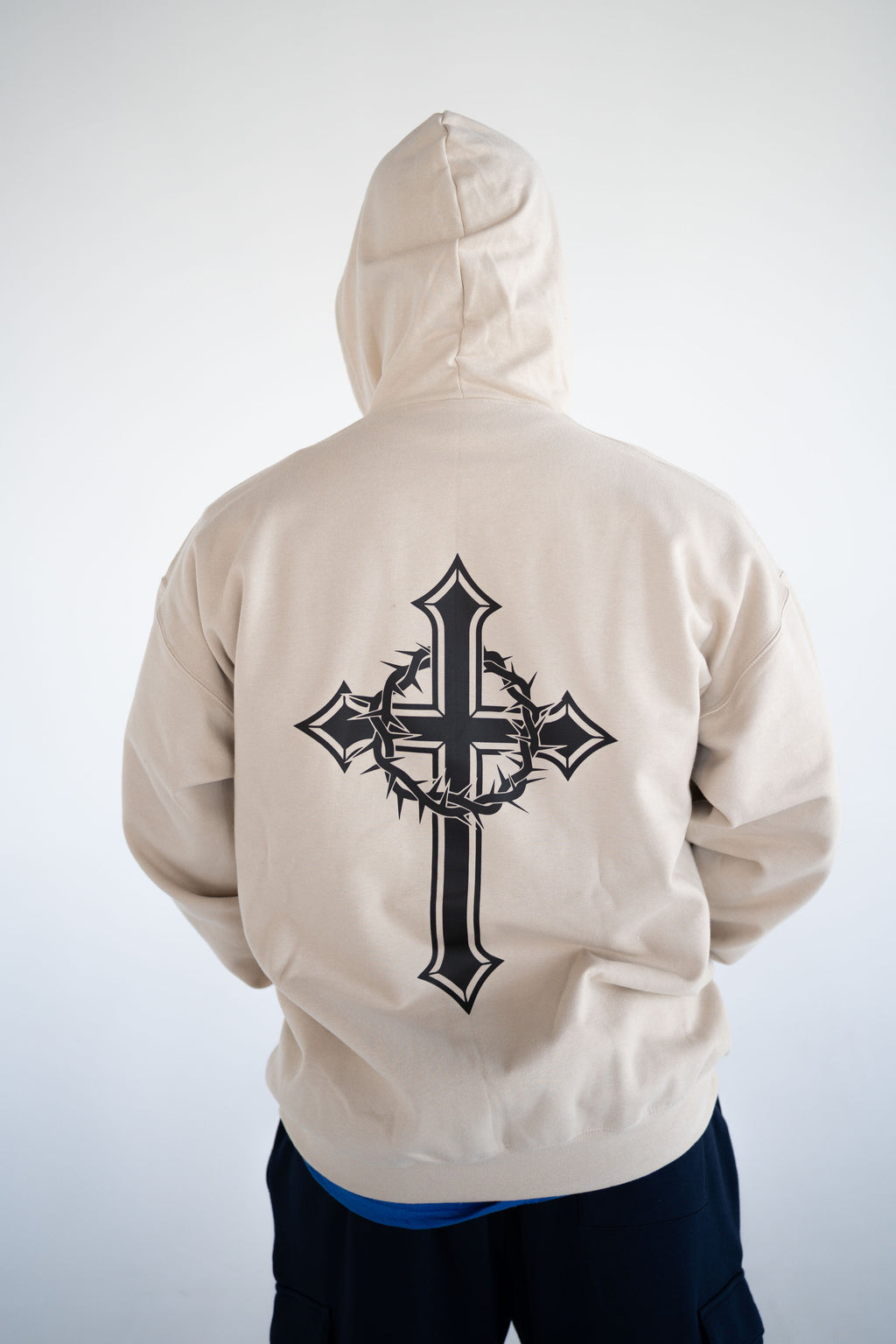 Unisex Light Beige Zip Up Hoodie