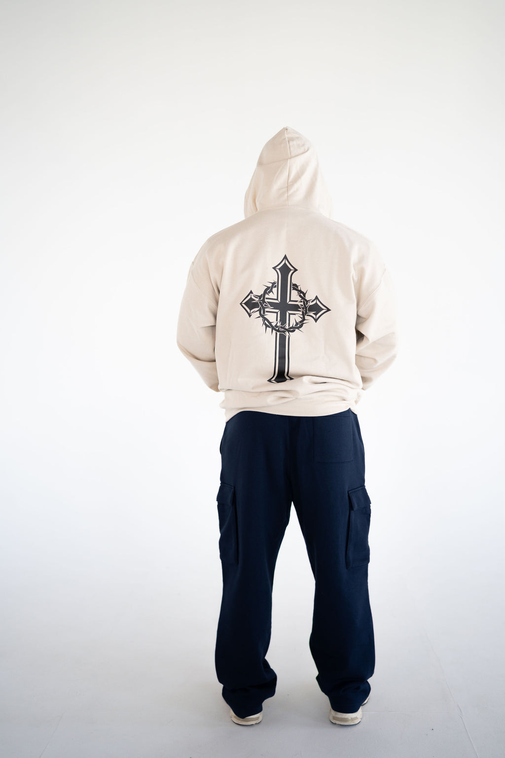 Unisex Light Beige Zip Up Hoodie