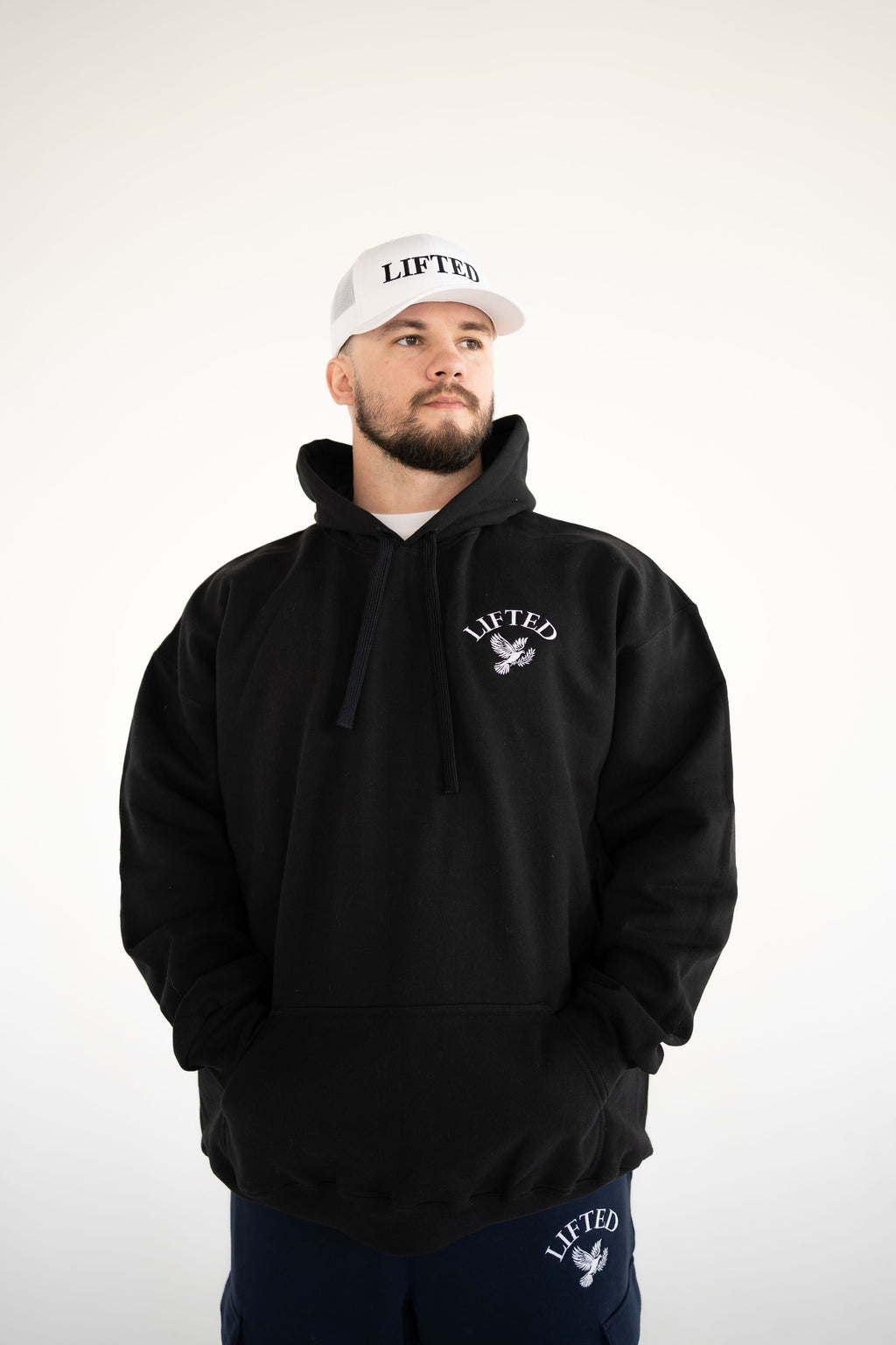 Unisex Black Pull Over Hoodie
