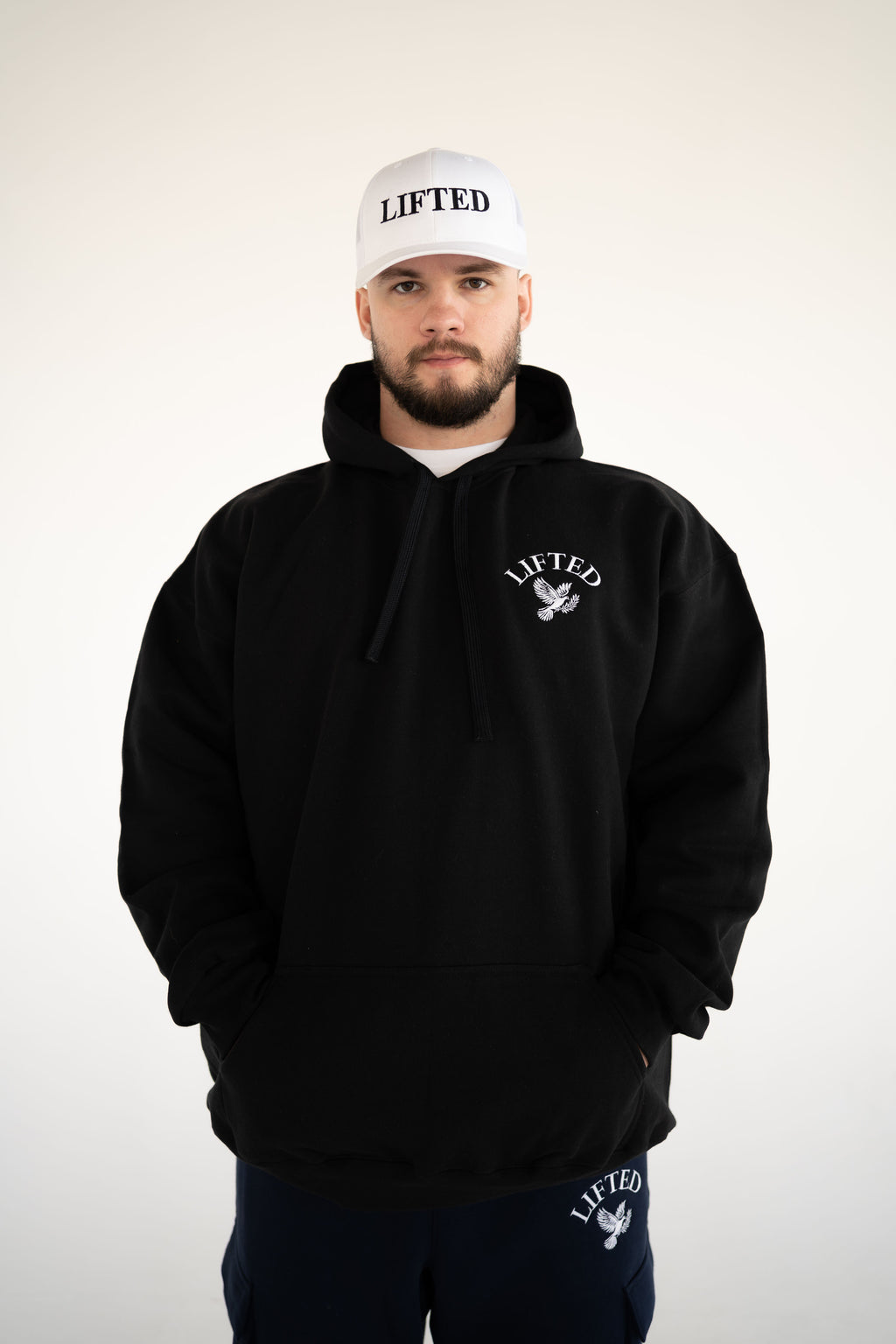 Unisex Black Pull Over Hoodie