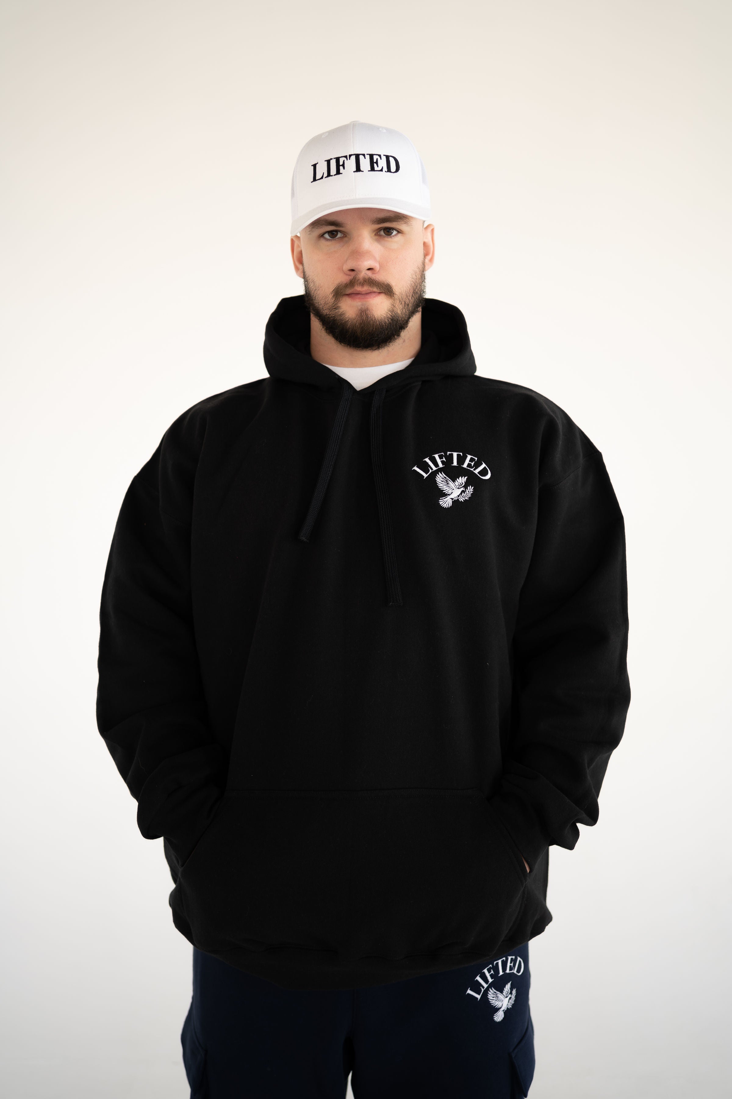 Unisex Black Pull Over Hoodie