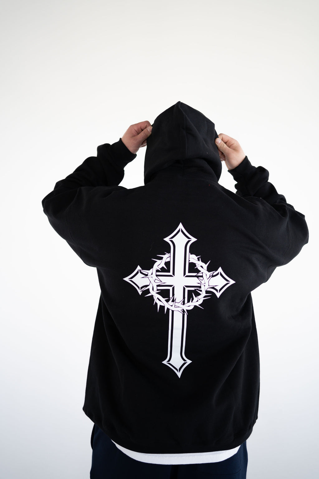 Unisex Black Pull Over Hoodie