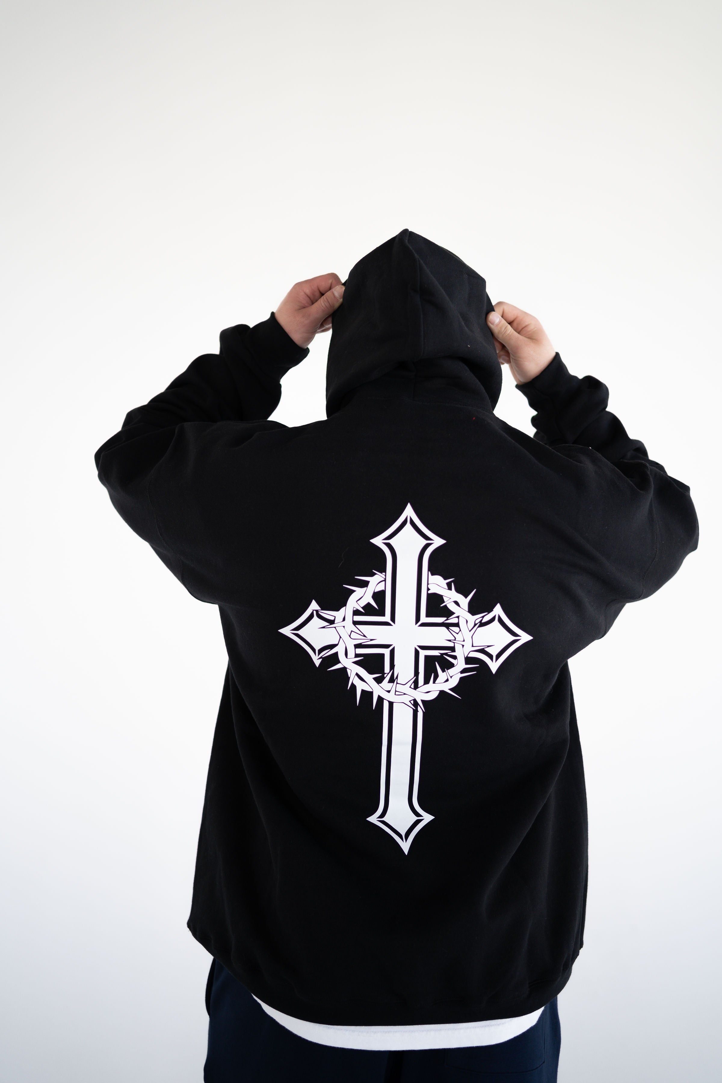 Unisex Black Pull Over Hoodie