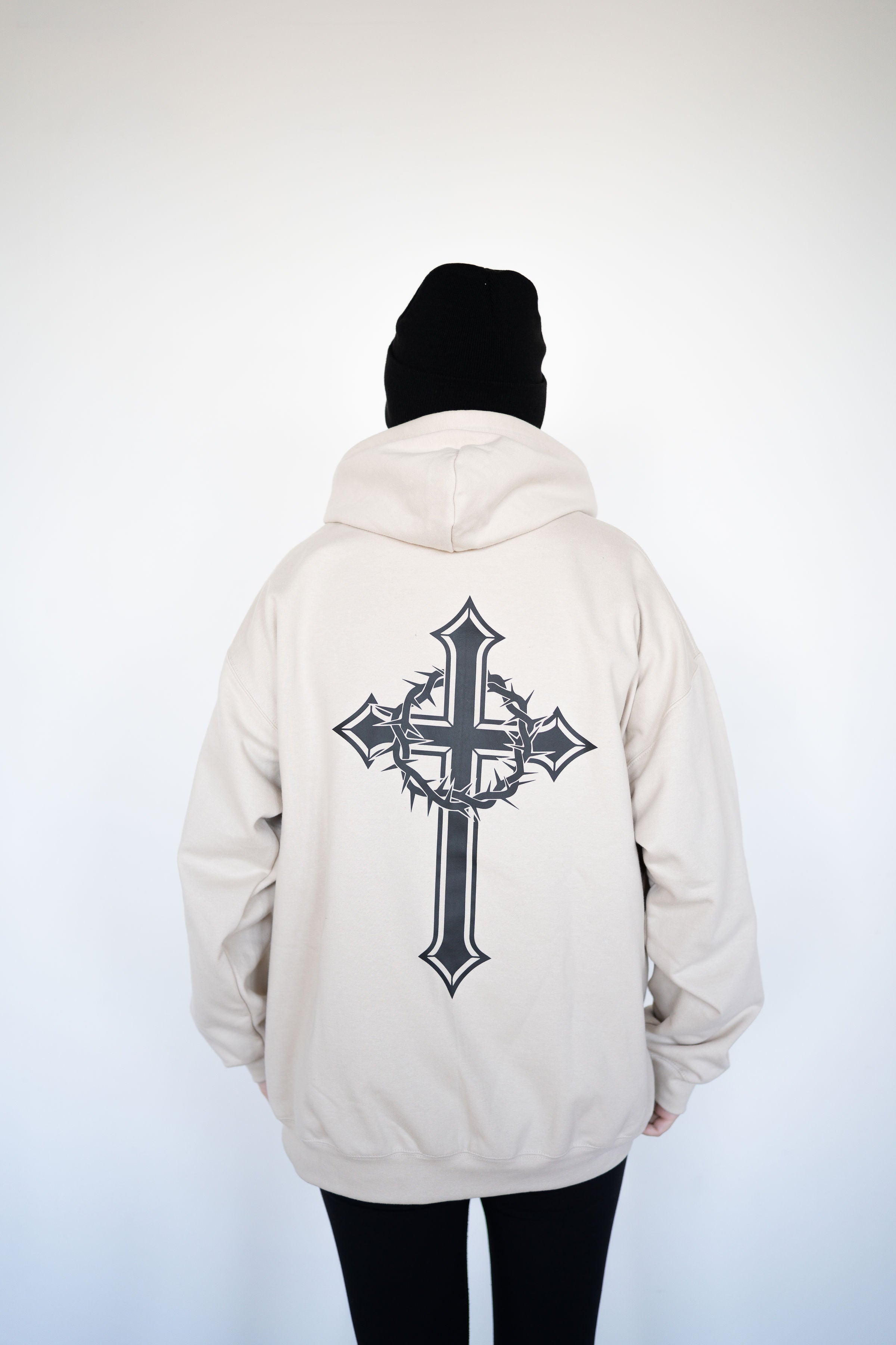 Unisex Light Beige Zip Up Hoodie