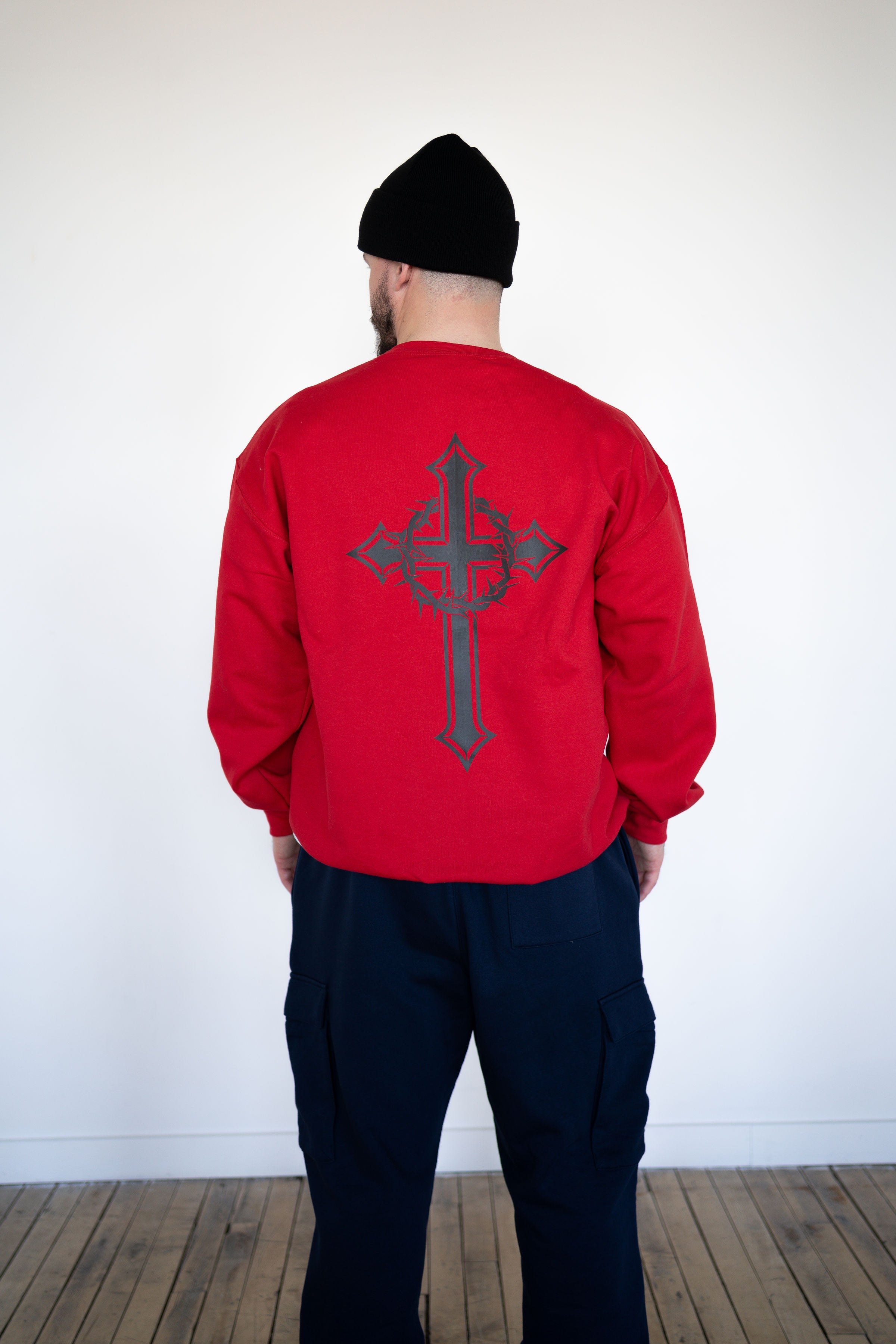 Unisex Red Pull Over Crewneck Sweater