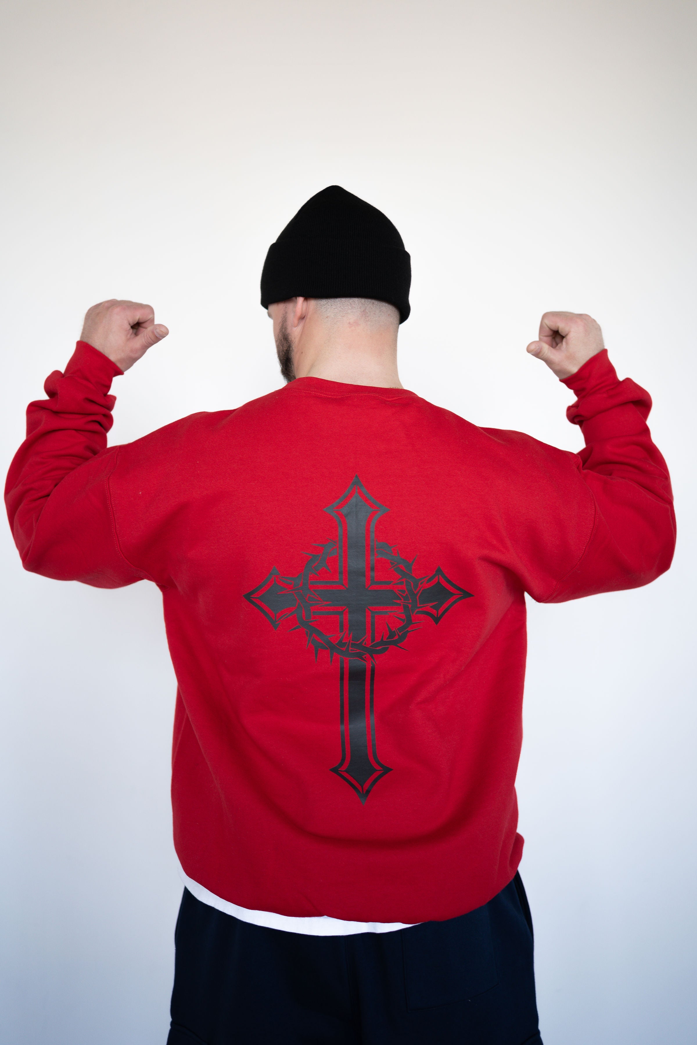 Unisex Red Pull Over Crewneck Sweater