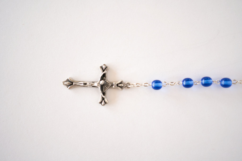 Royal Blue Beaded Rosary