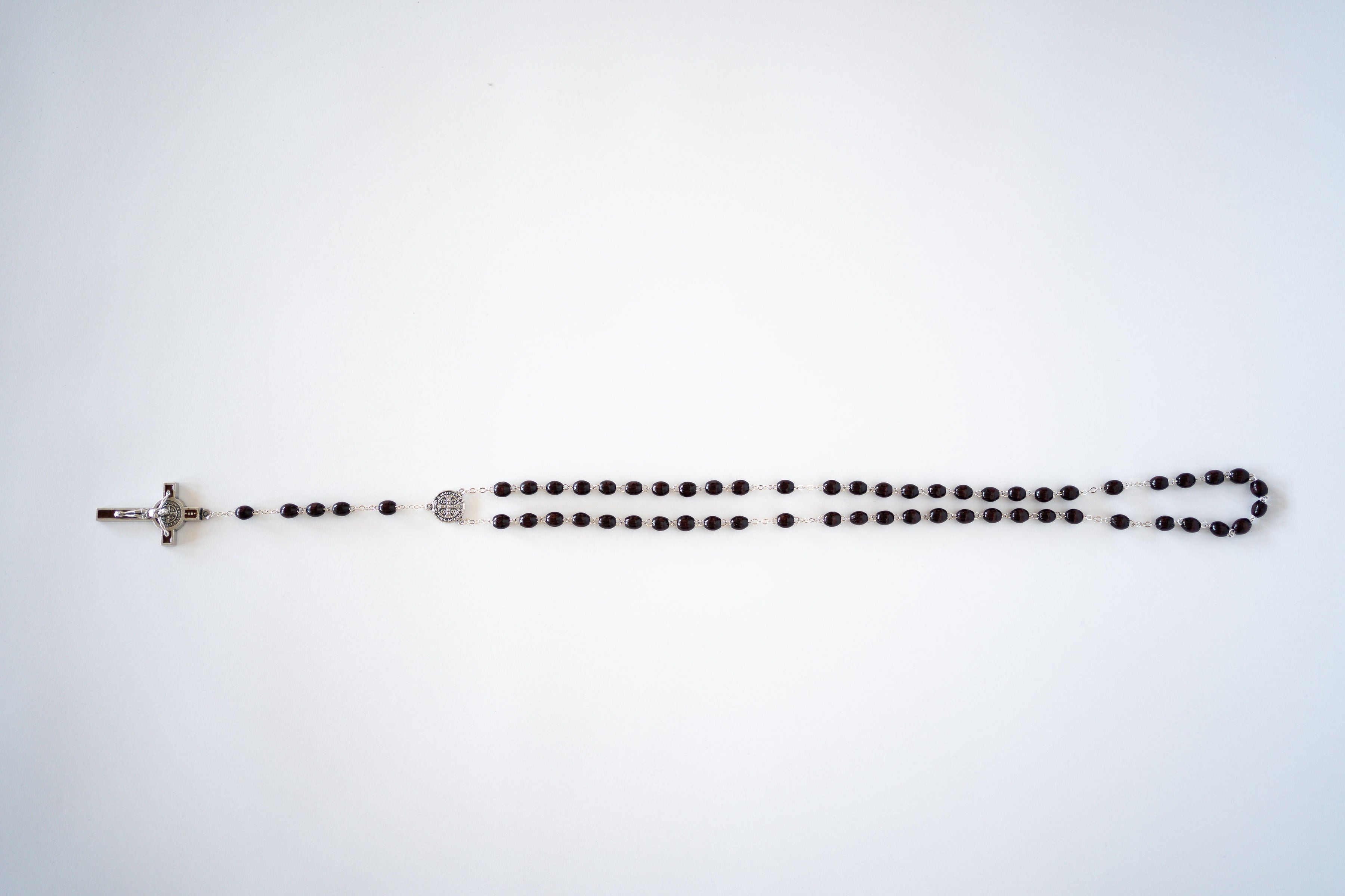 Black Beaded St. Benedict Rosary