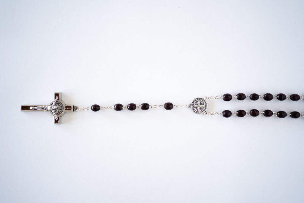 Black Beaded St. Benedict Rosary