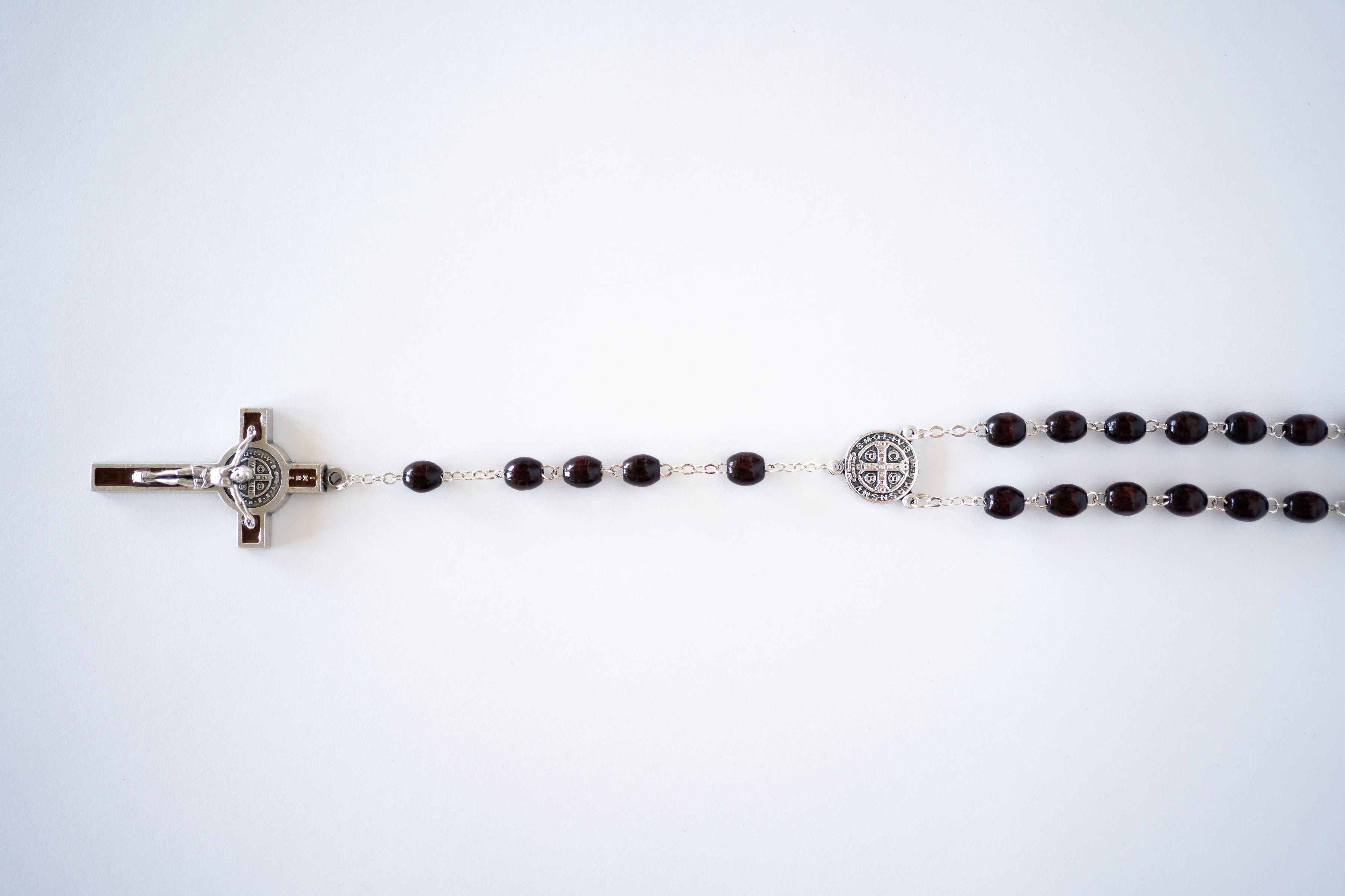 Black Beaded St. Benedict Rosary