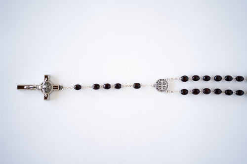 Black Beaded St. Benedict Rosary
