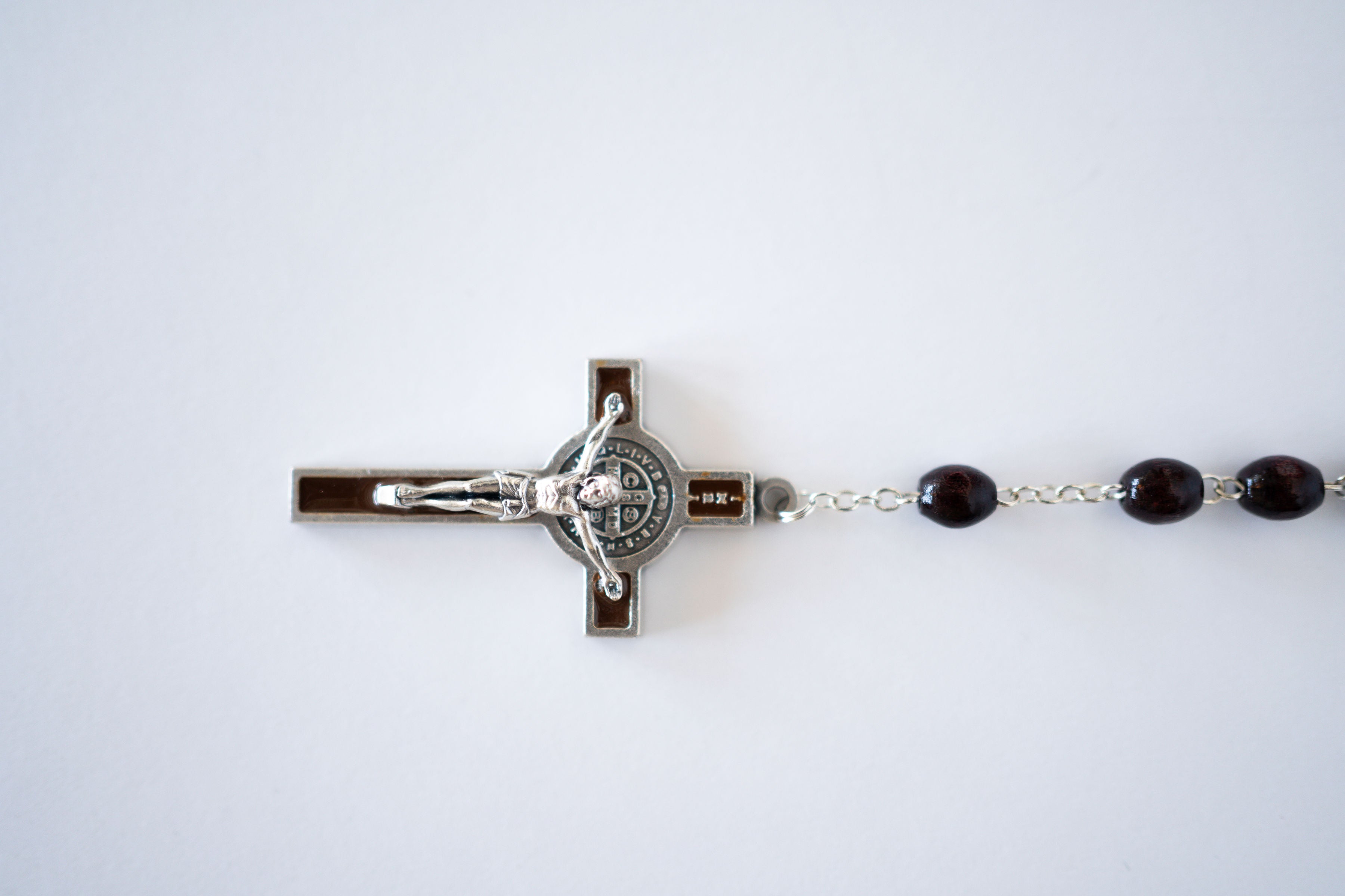 Black Beaded St. Benedict Rosary