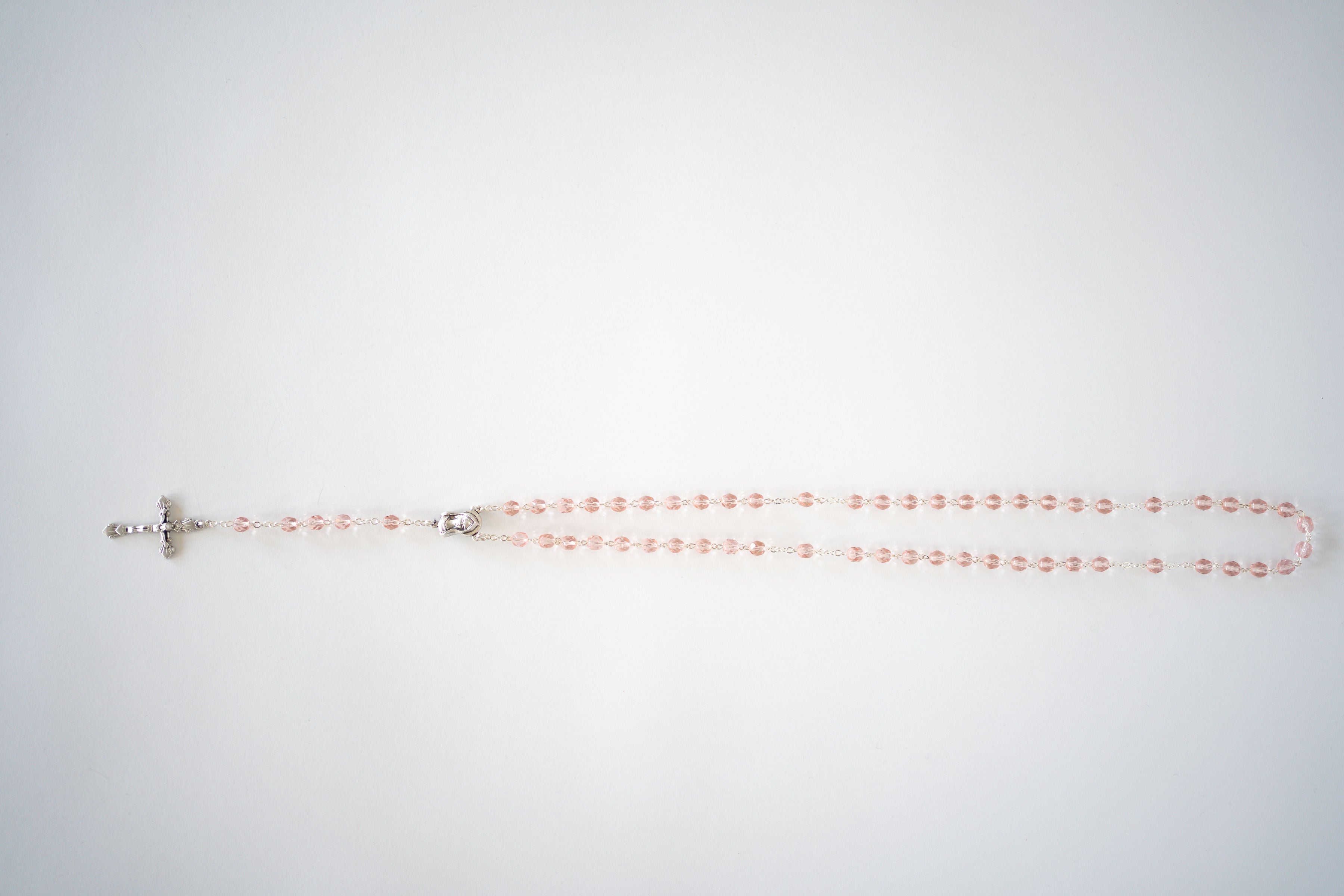 Pink Beaded Virgin Mary Rosary