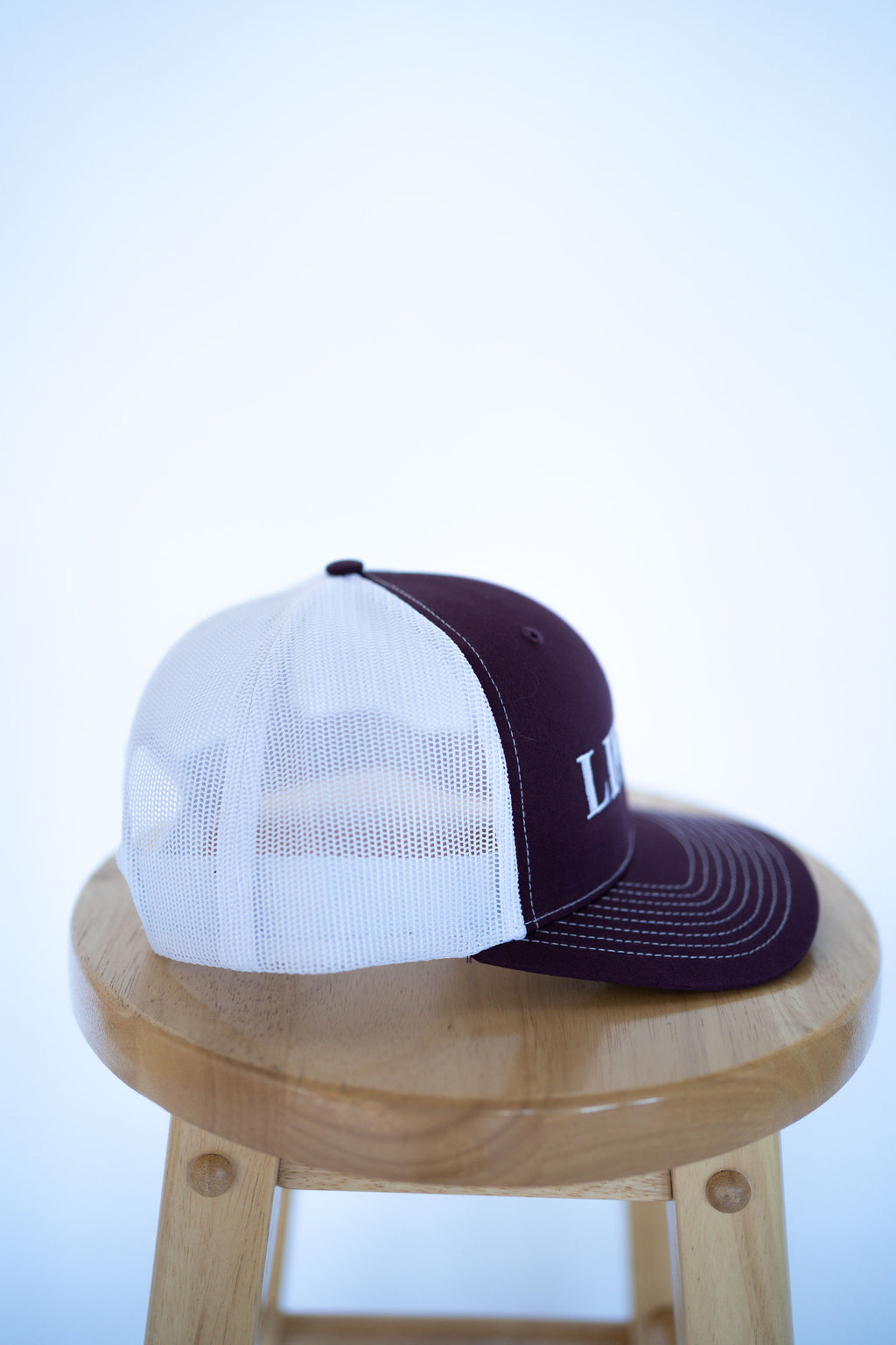 Burgundy/White Trucker Style Hat with Lifted Logo