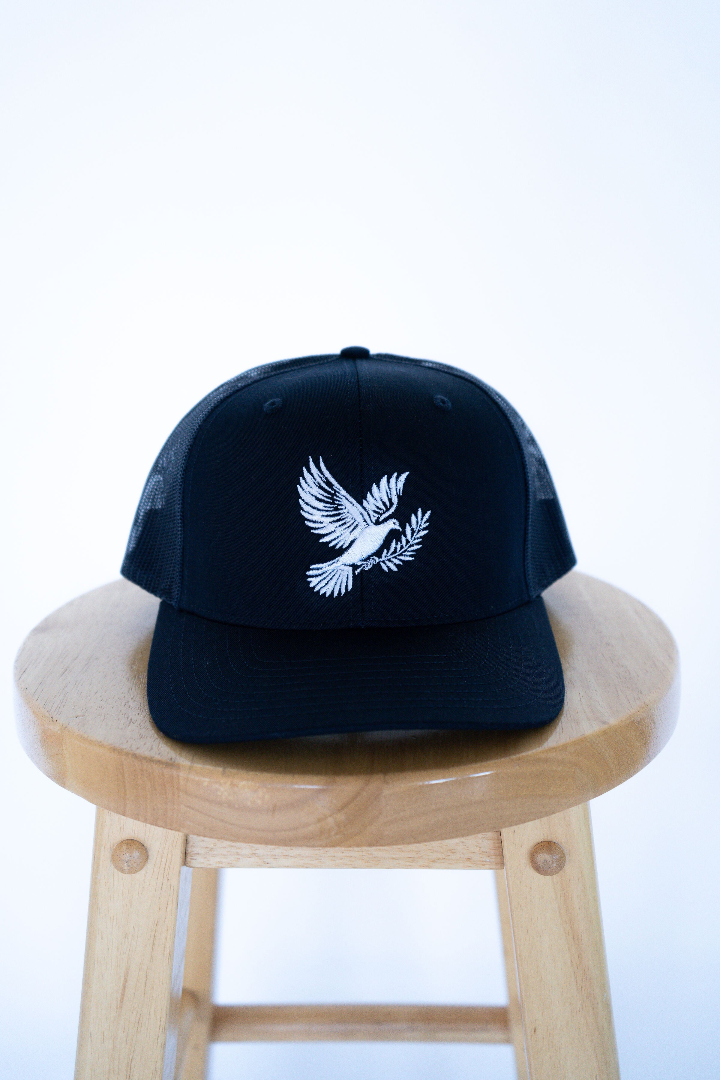 Full Navy Trucker Style Hat with Dove Logo