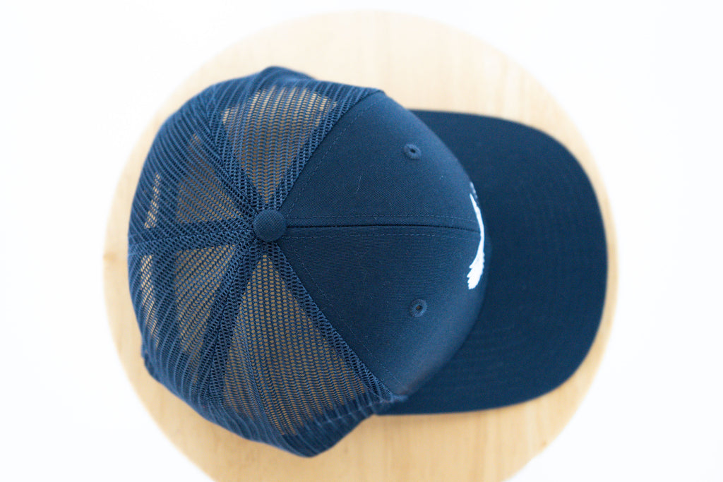 Full Navy Trucker Style Hat with Dove Logo