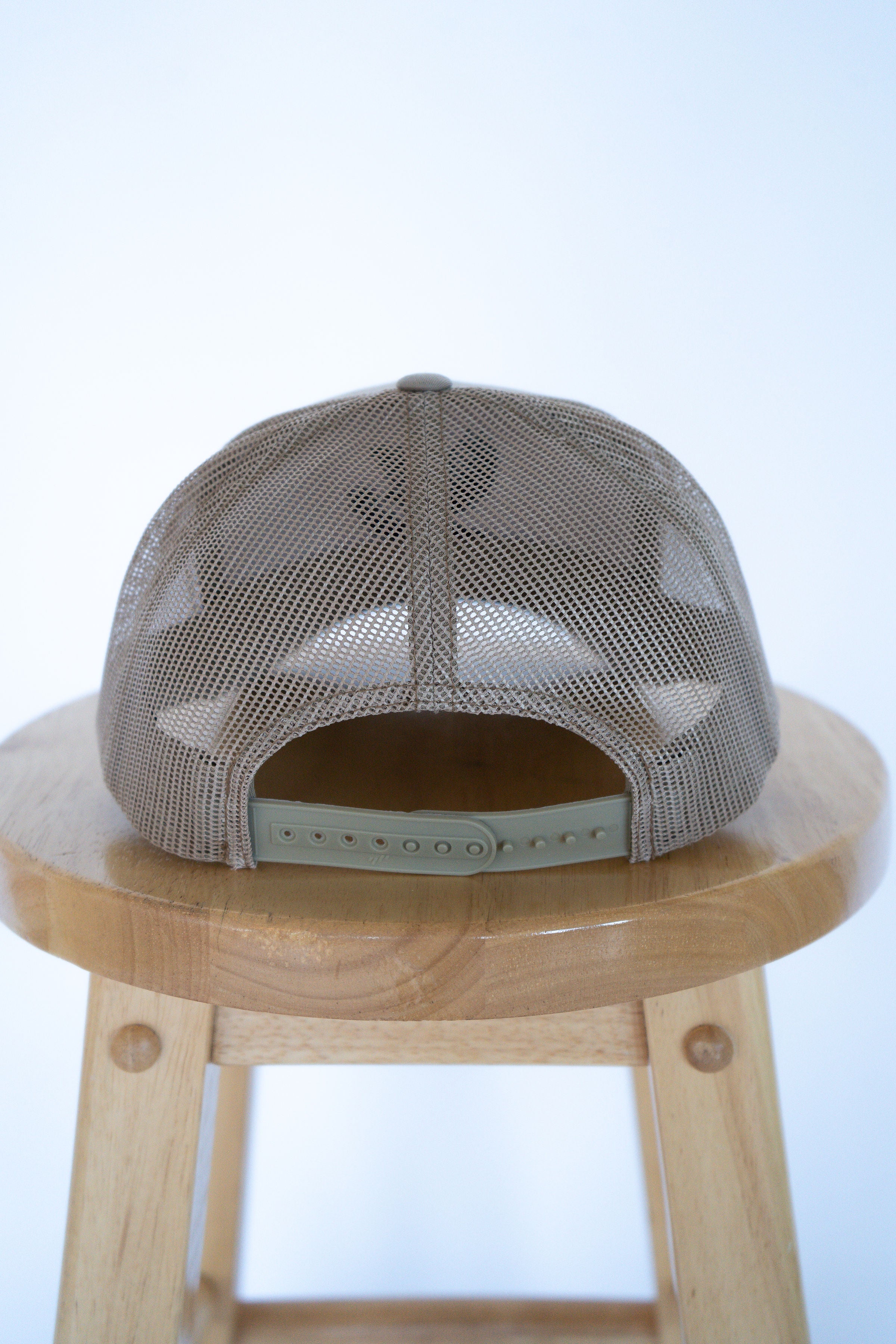 Full Beige Trucker Style Hat with Dove Logo