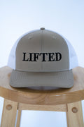 Beige/White Trucker Style Hat with Lifted Logo