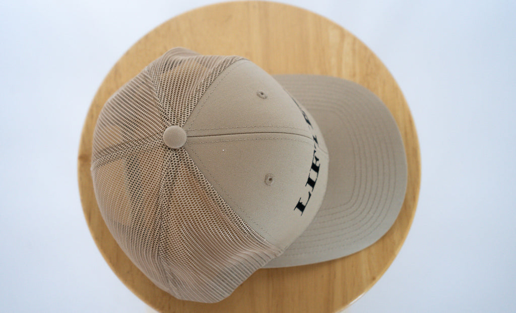 Full Beige Trucker Style Hat with Lifted Logo