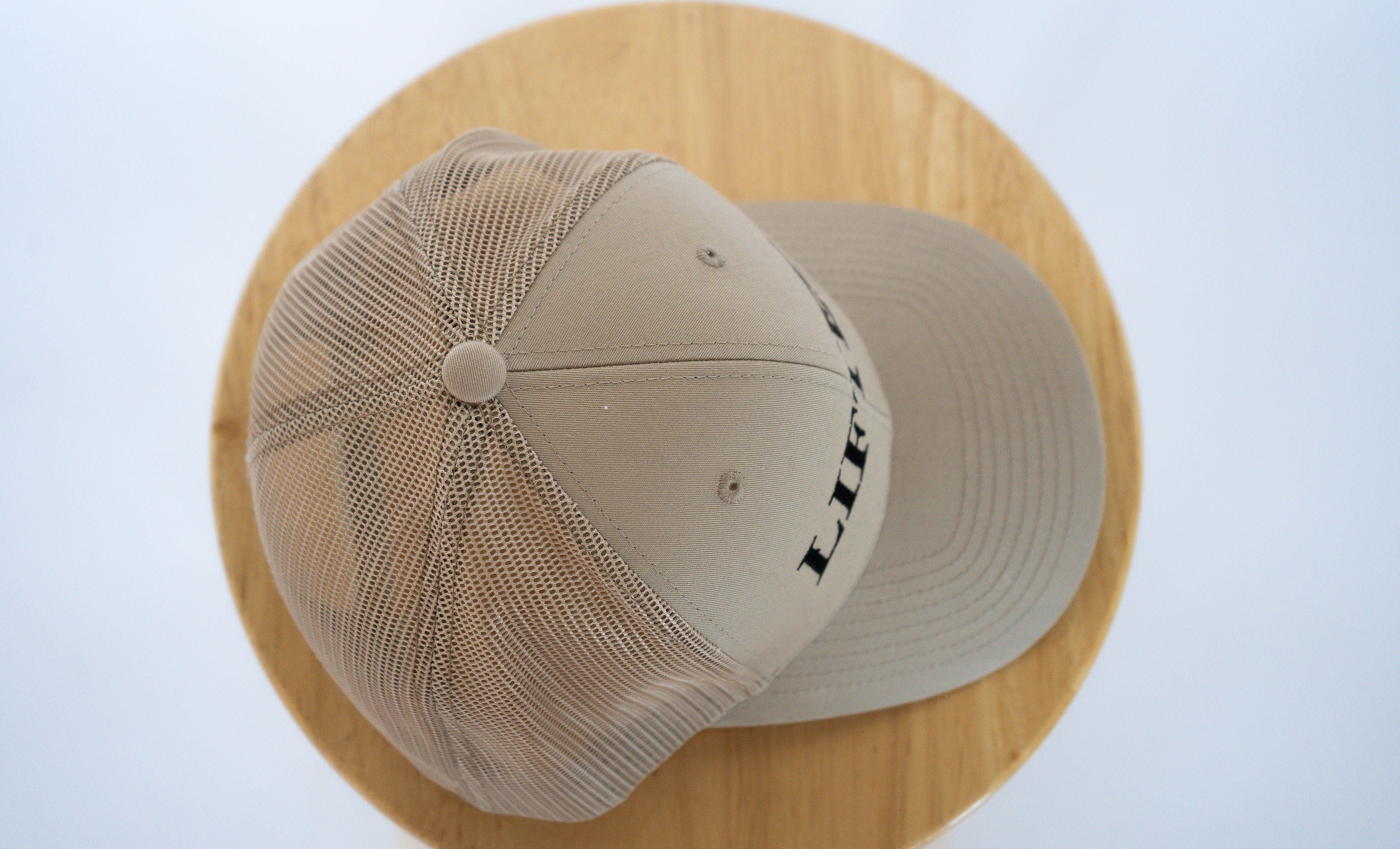 Full Beige Trucker Style Hat with Lifted Logo