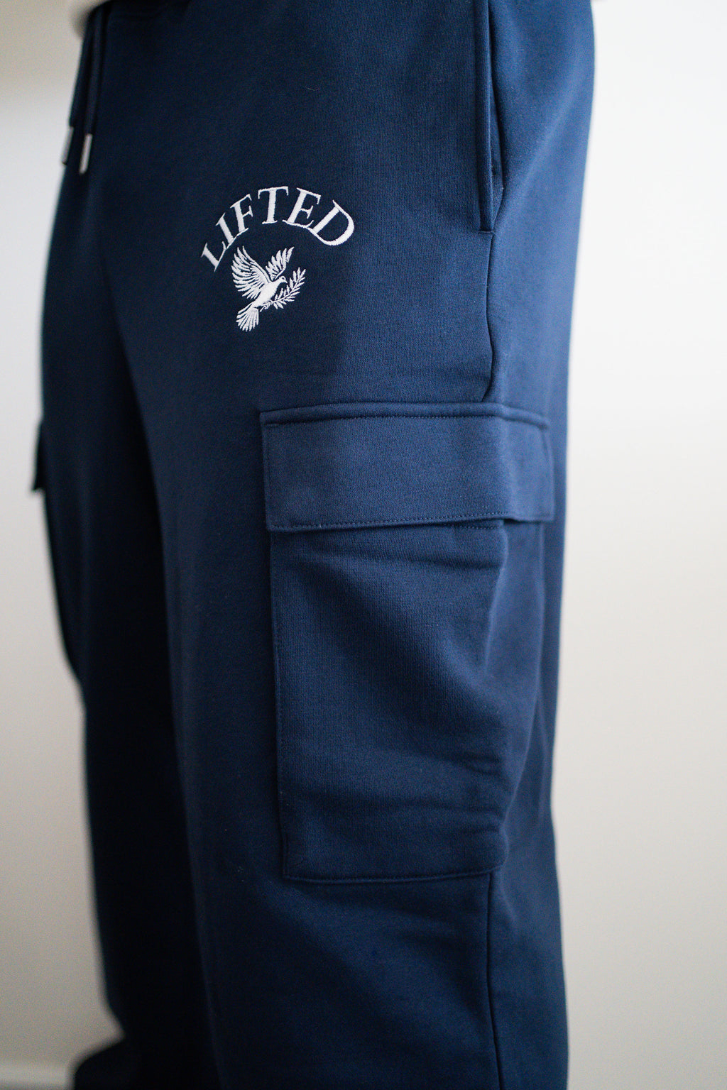 Unisex Navy Blue Cargo Sweatpants