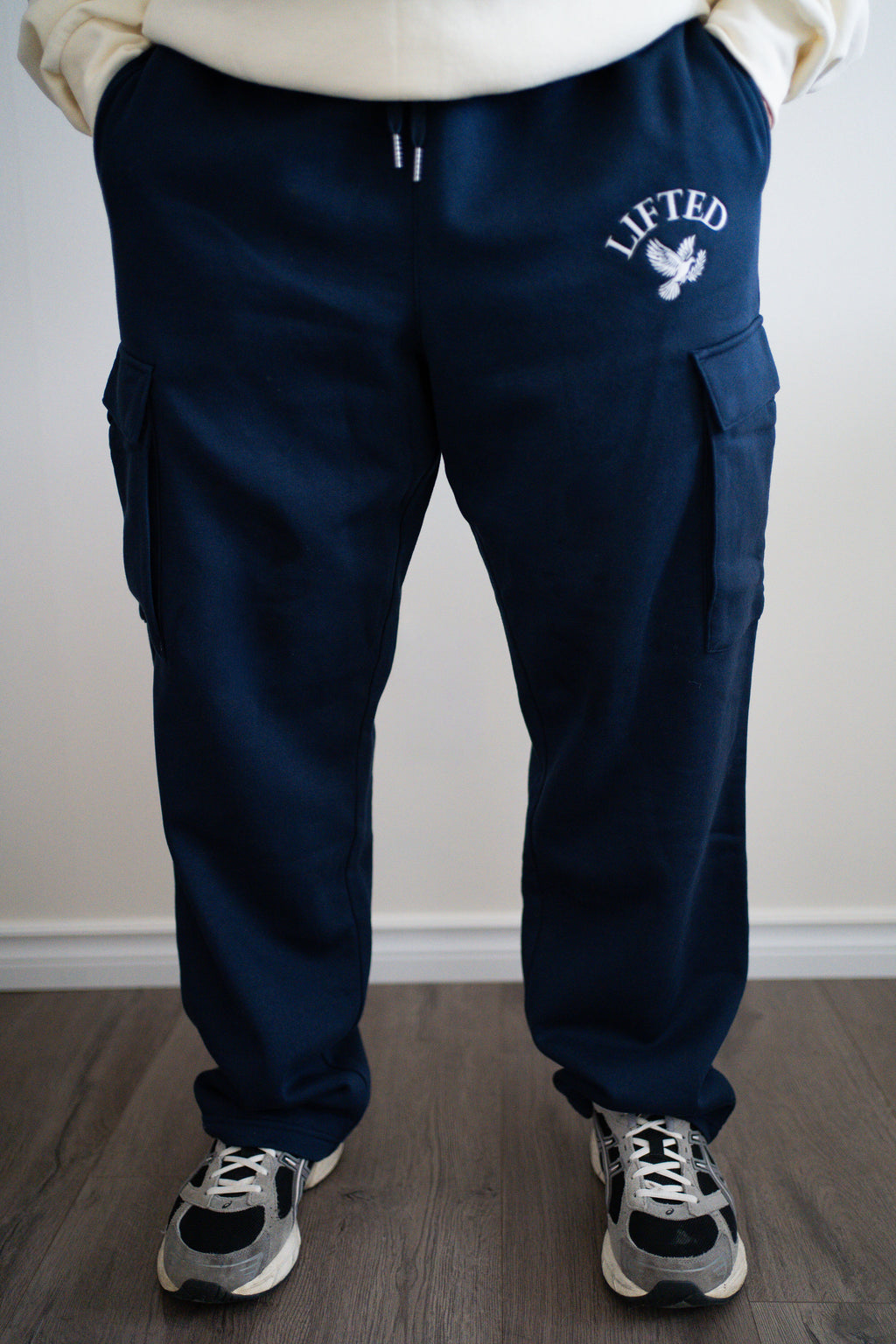 Unisex Navy Blue Cargo Sweatpants