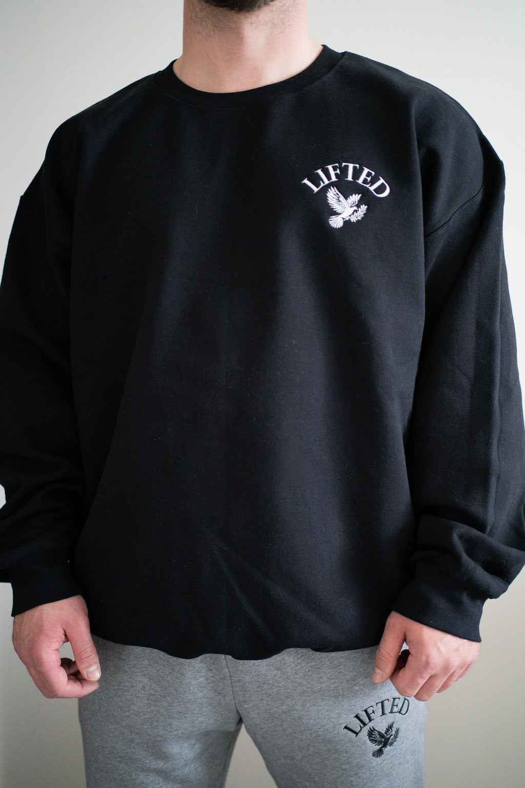 Unisex Black Crewneck Sweater