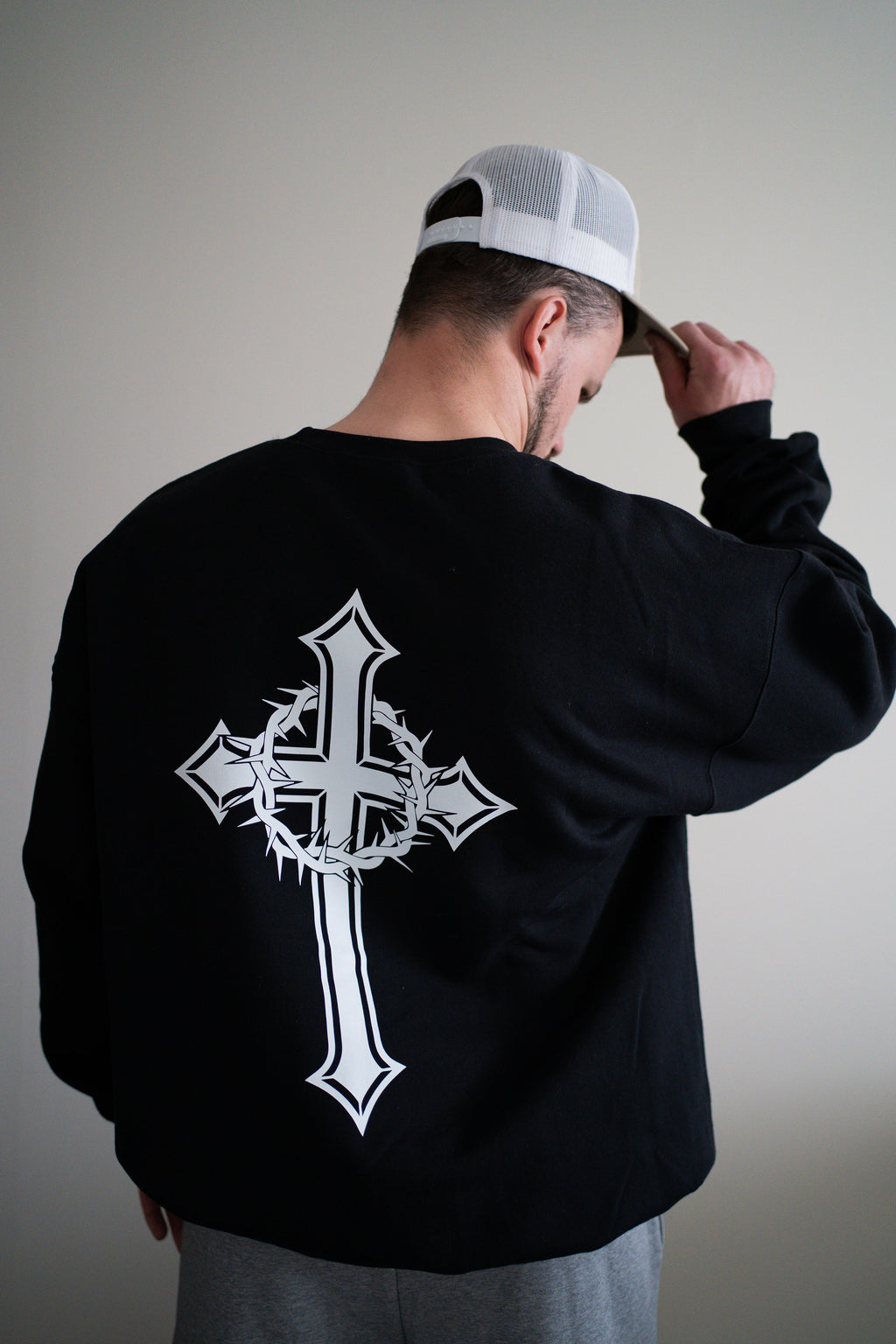 Unisex Black Crewneck Sweater