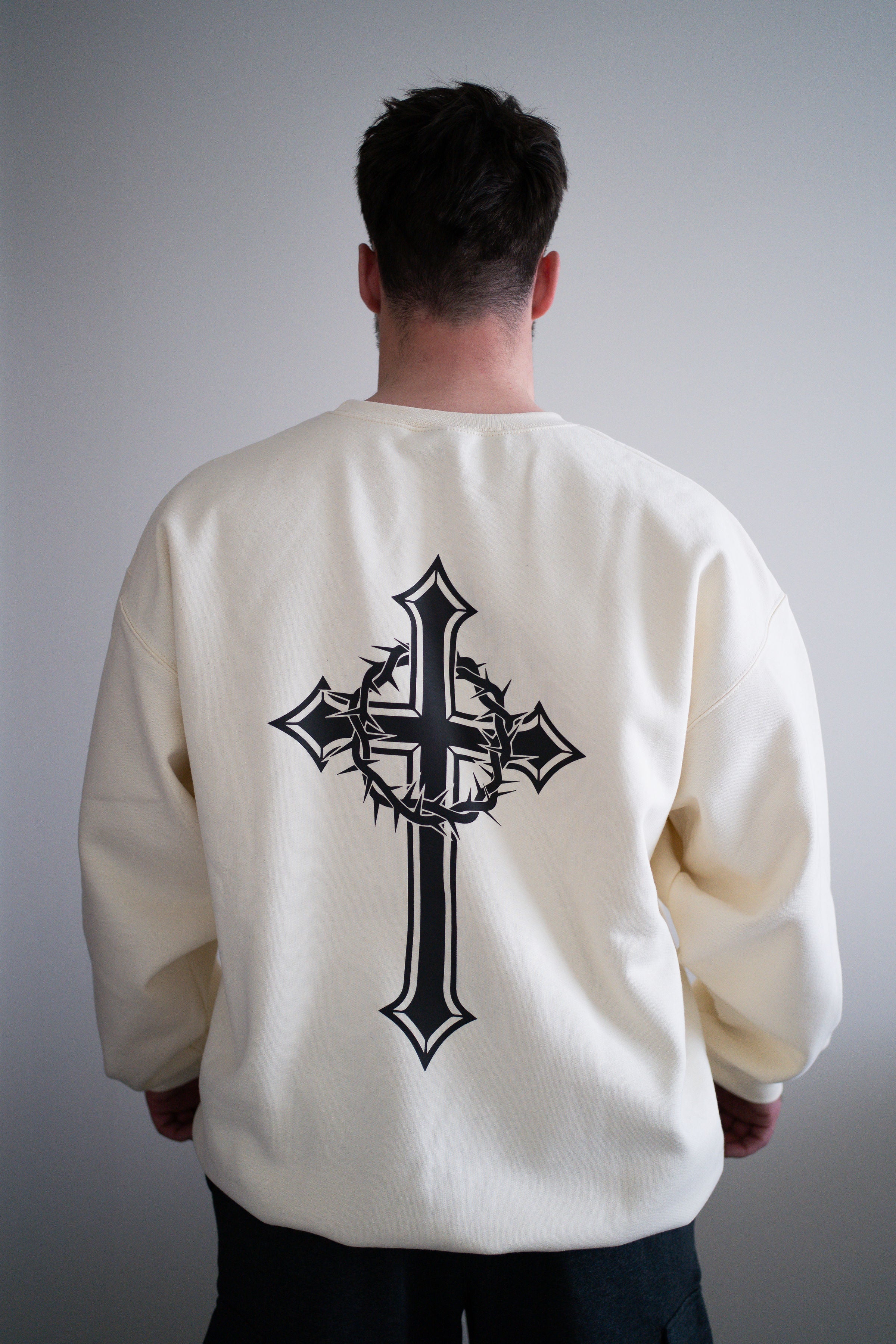 Unisex Off White Crewneck Sweater