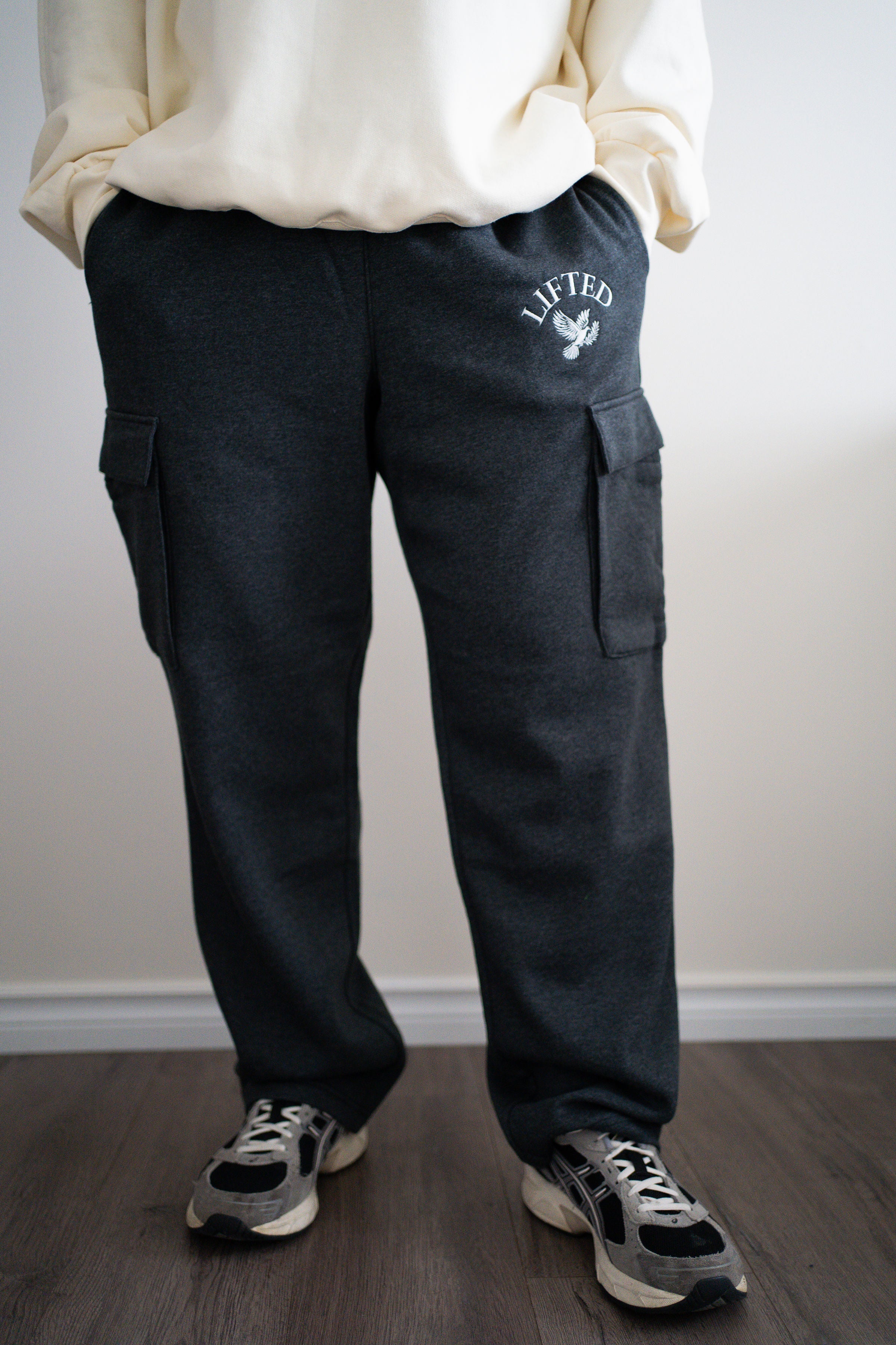 Unisex Dark Grey Cargo Sweatpants