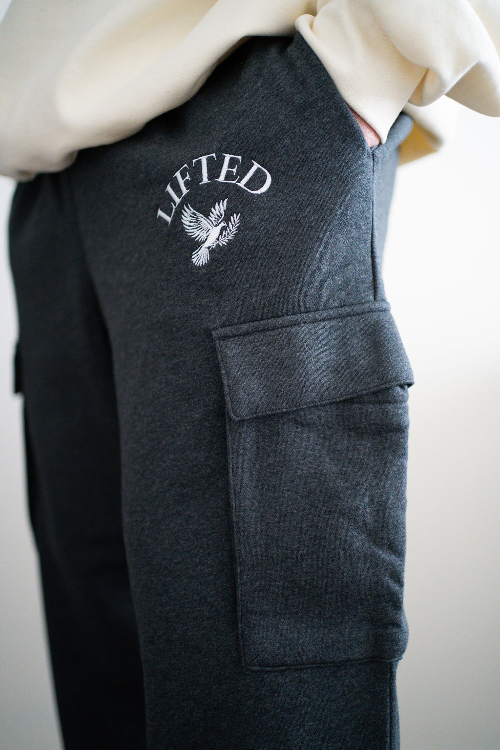 Unisex Dark Grey Cargo Sweatpants