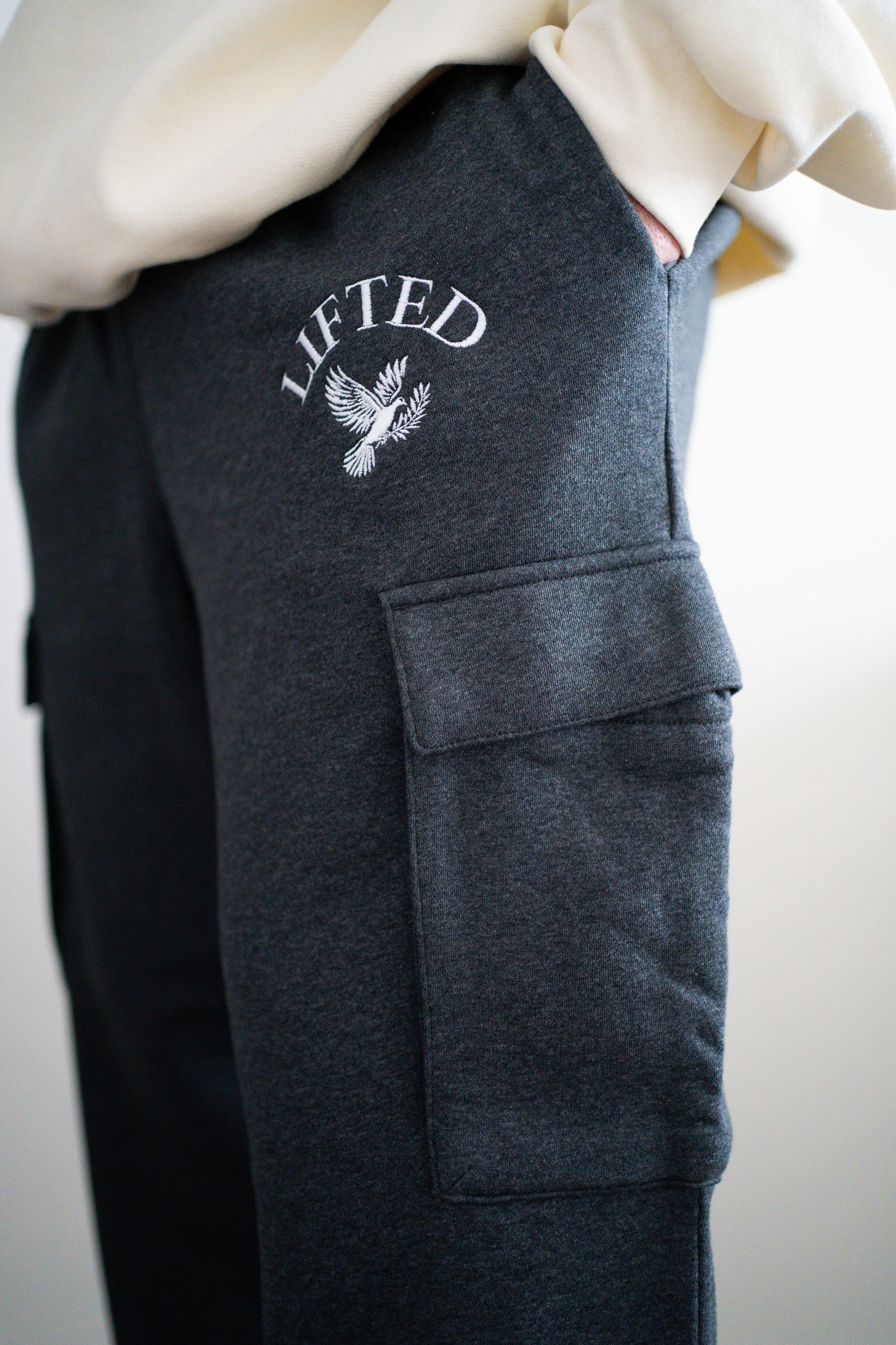 Unisex Dark Grey Cargo Sweatpants