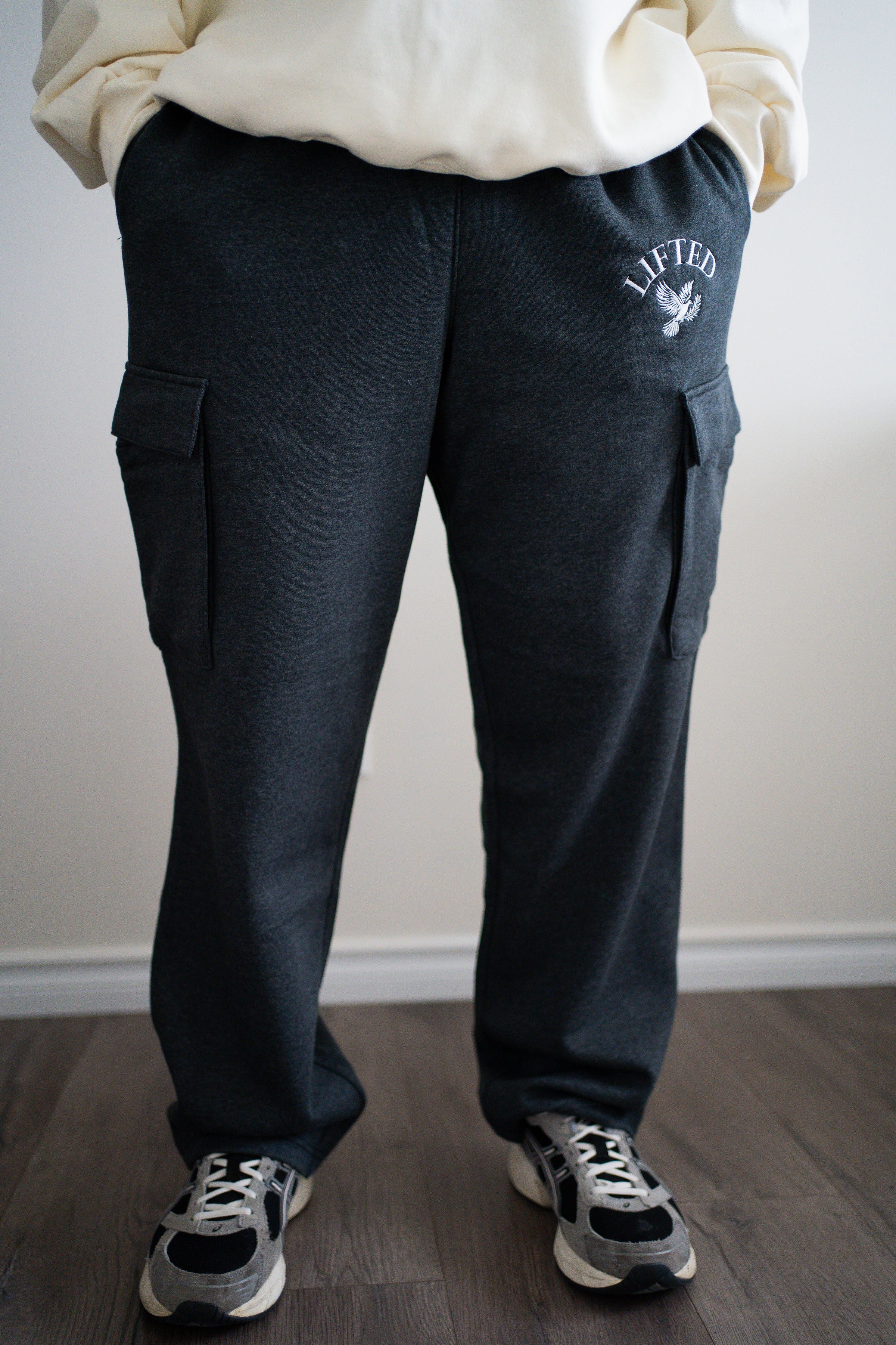 Unisex Dark Grey Cargo Sweatpants
