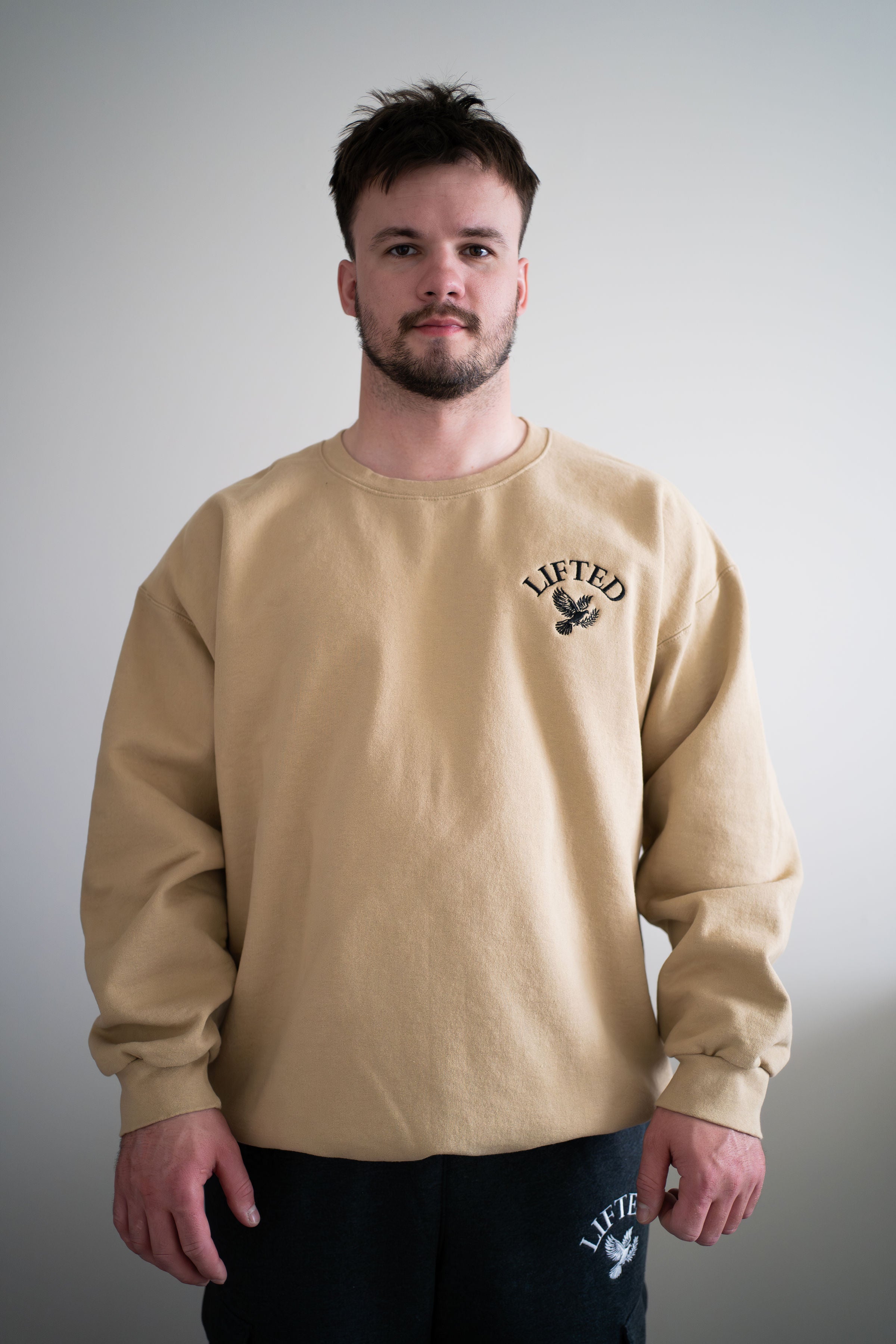 Unisex Tan Crewneck Sweater