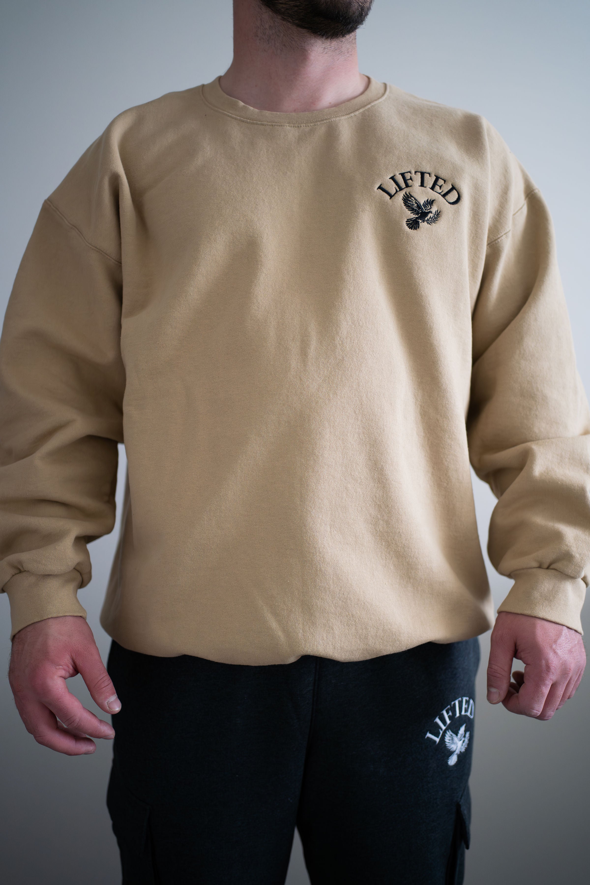 Unisex Tan Crewneck Sweater