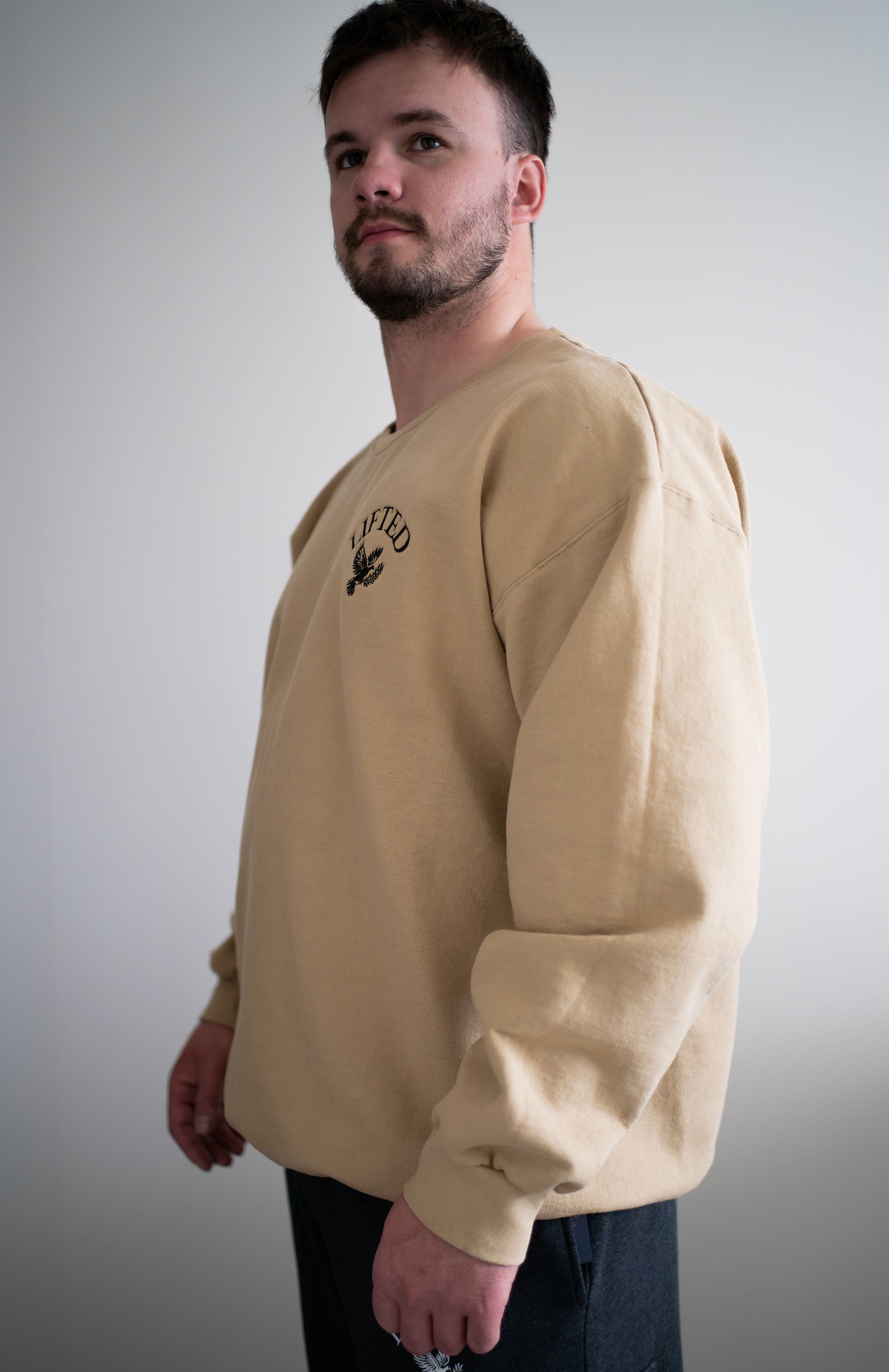 Unisex Tan Crewneck Sweater