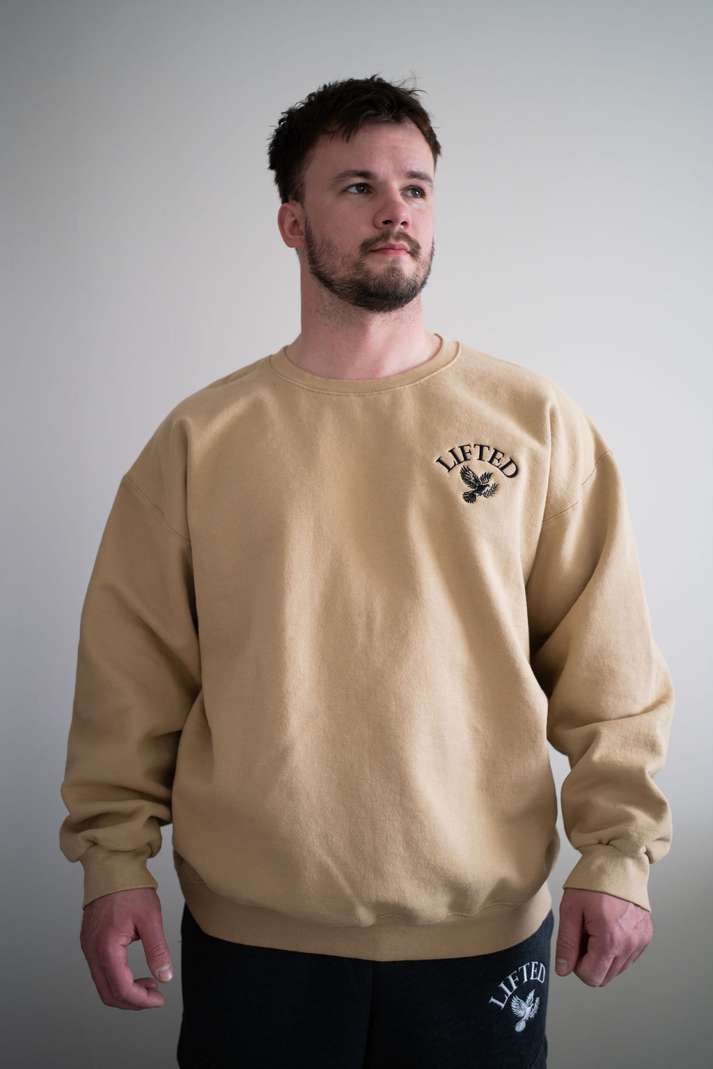 Unisex Tan Crewneck Sweater