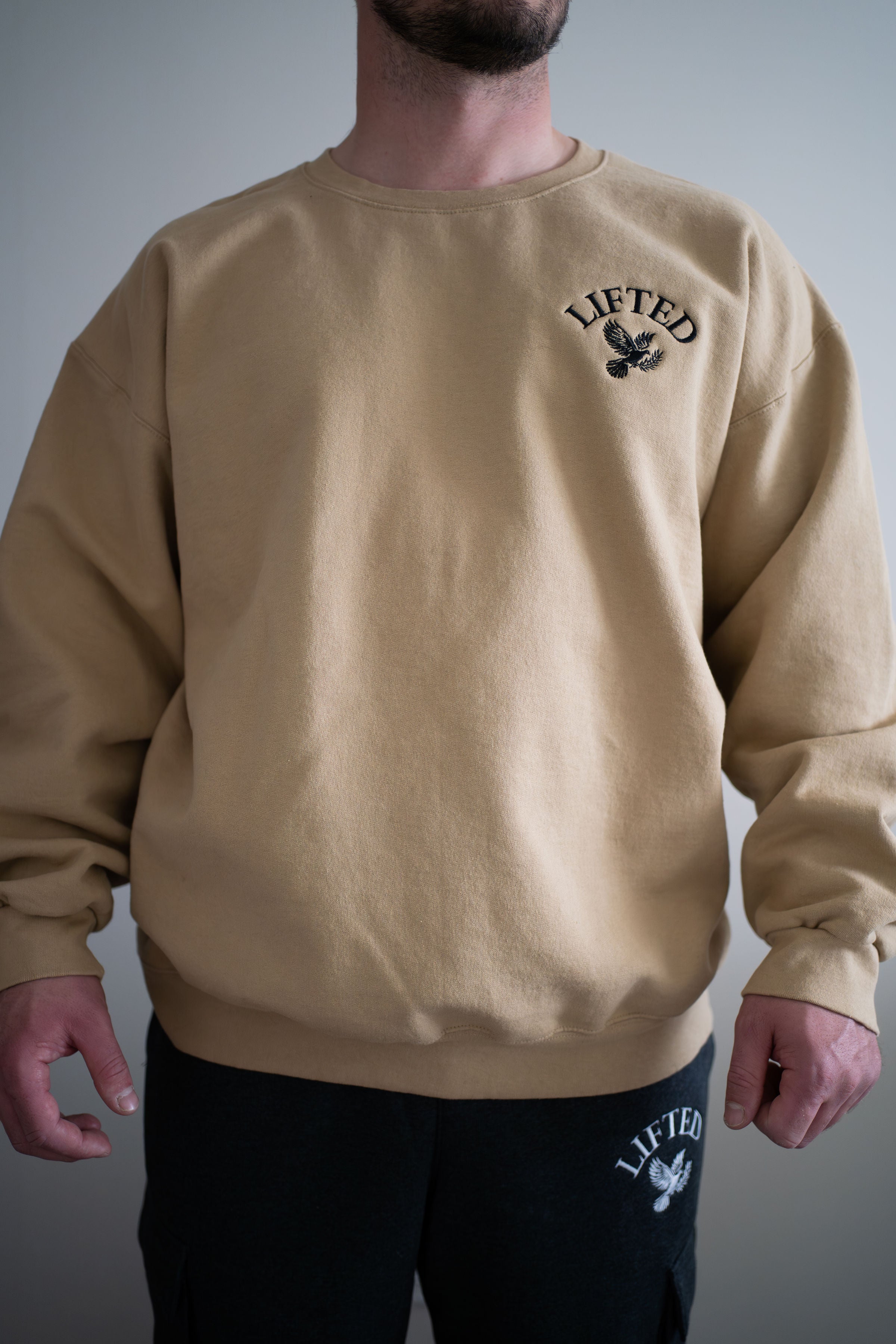 Unisex Tan Crewneck Sweater
